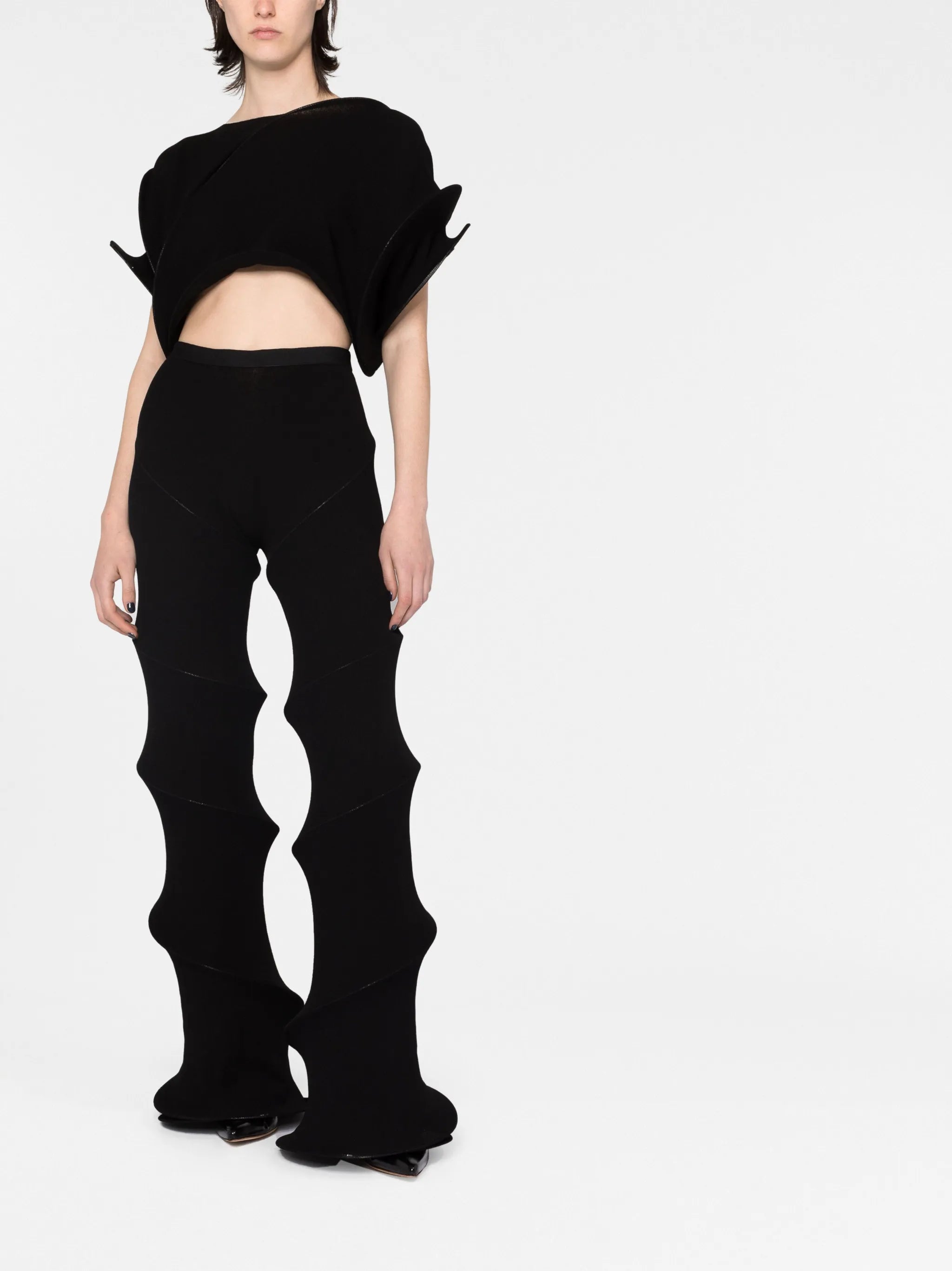 spiral asymmetrical cropped top