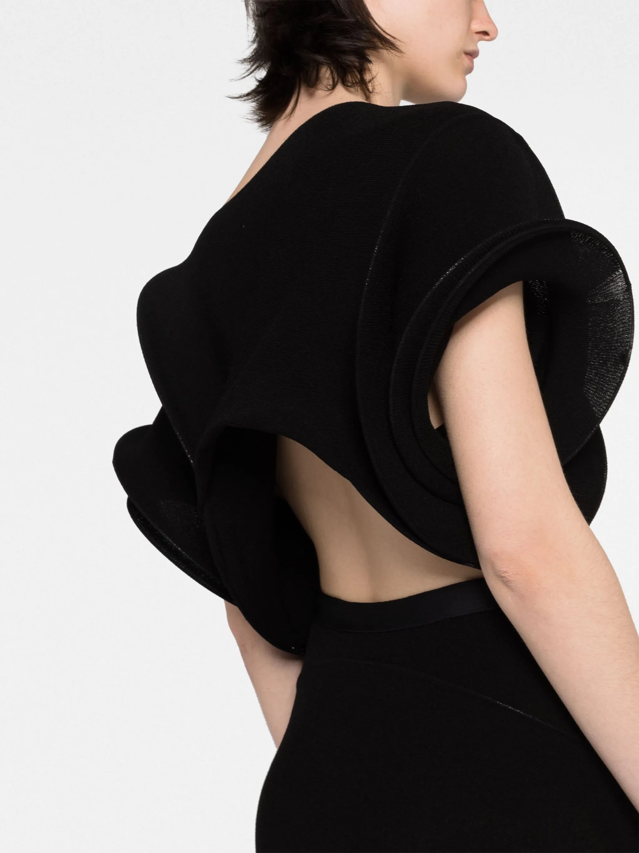 spiral asymmetrical cropped top