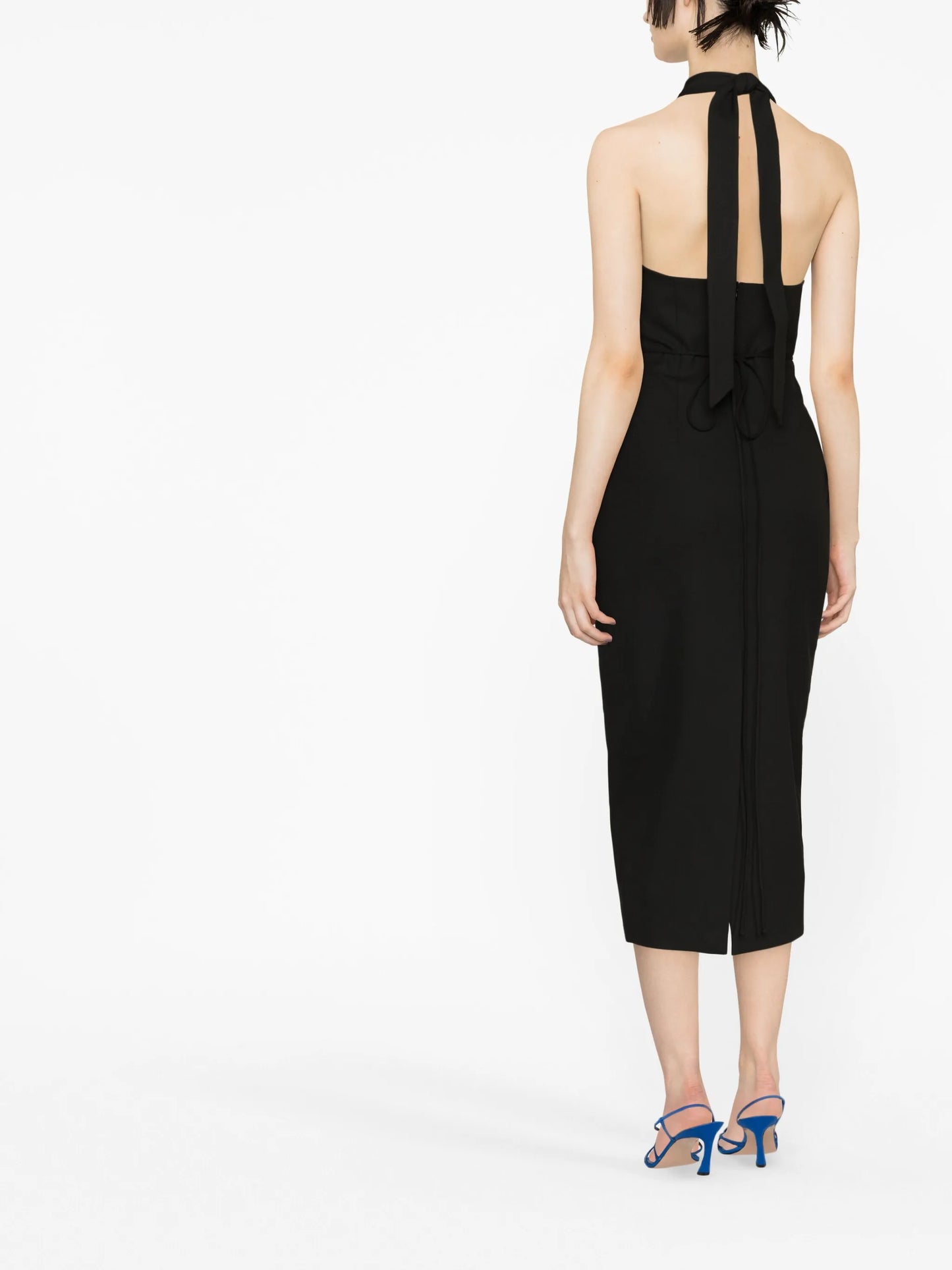 cut-out halterneck midi dress
