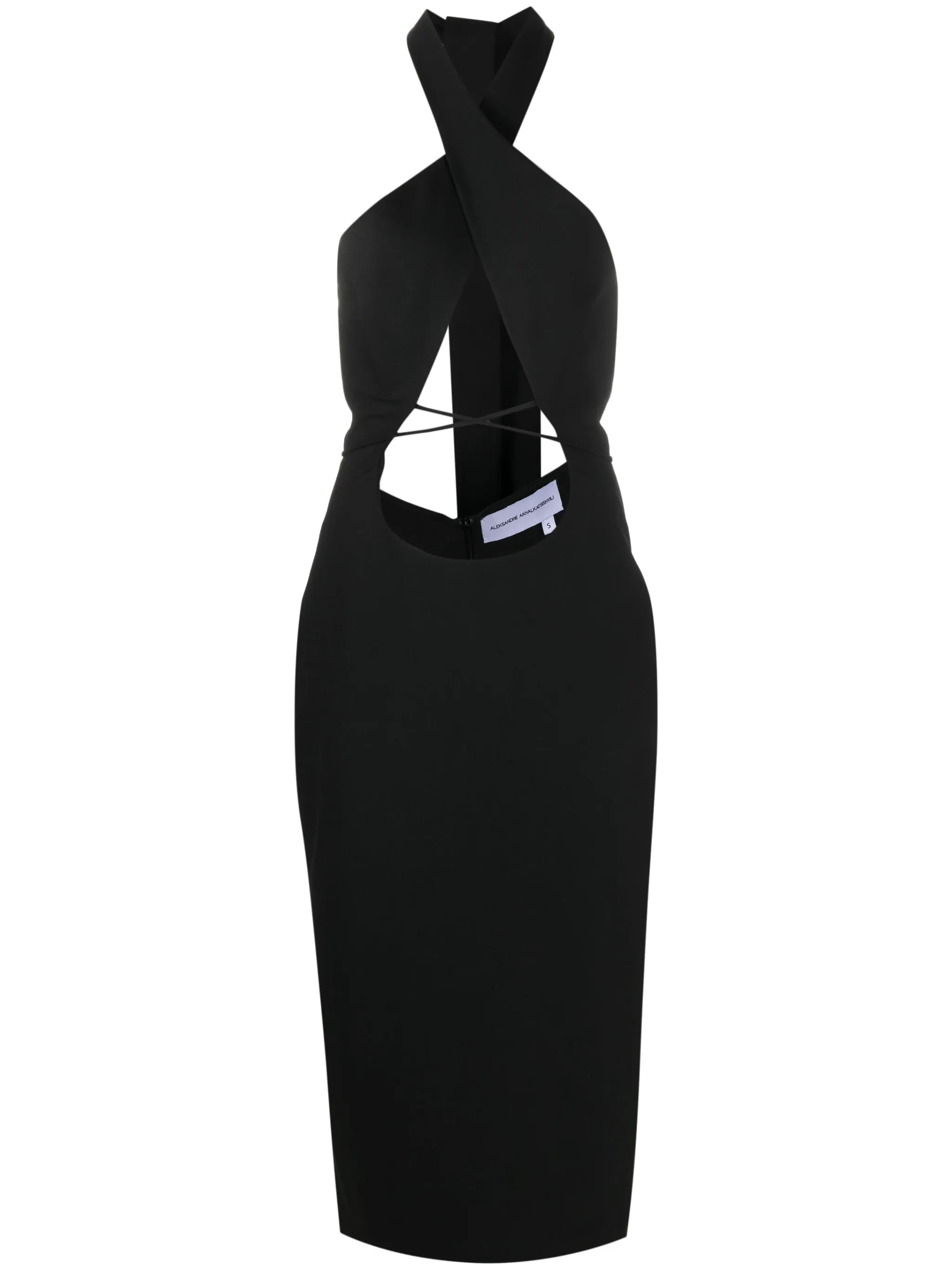 cut-out halterneck midi dress