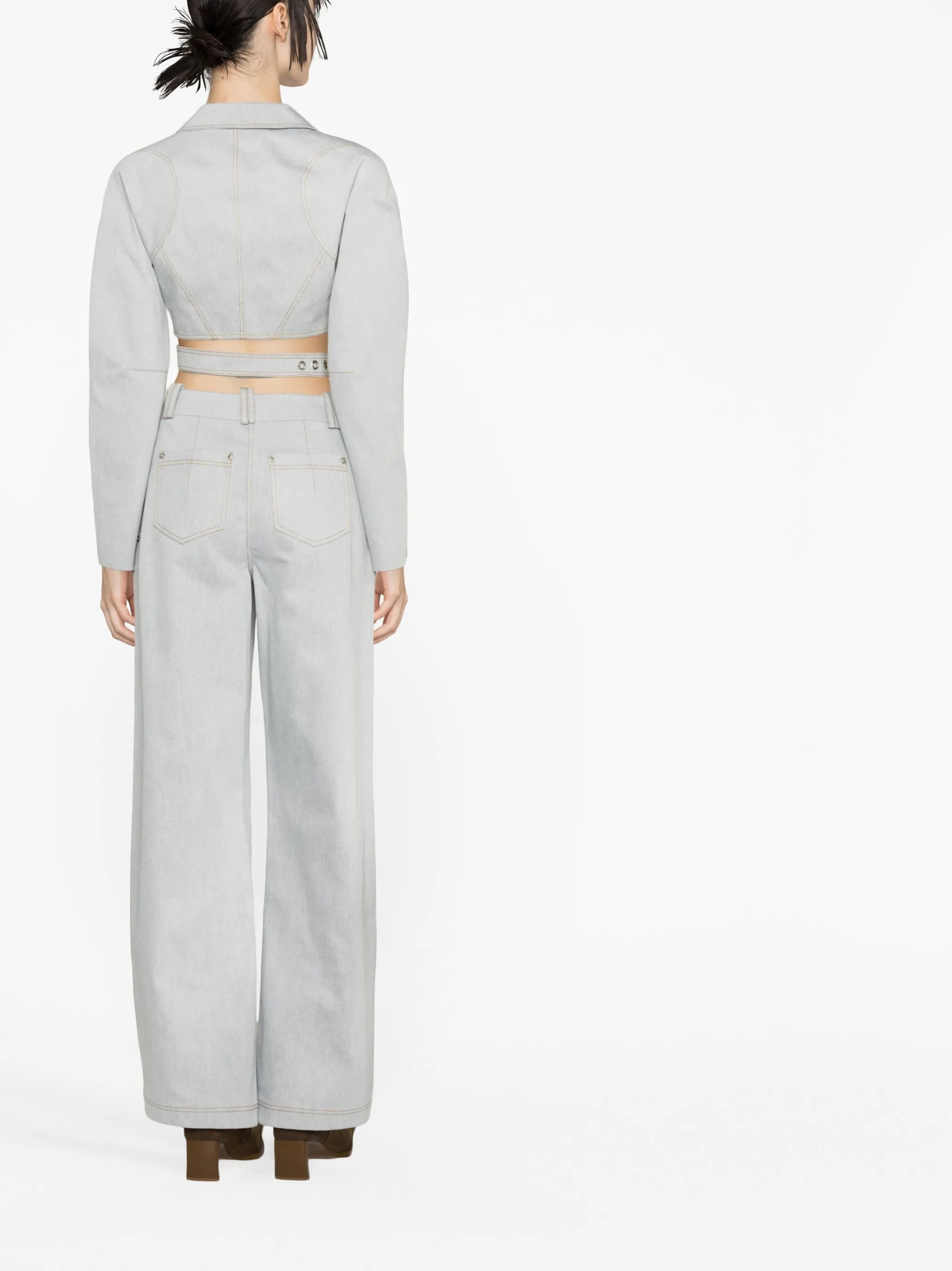 mid-rise wide-leg jeans