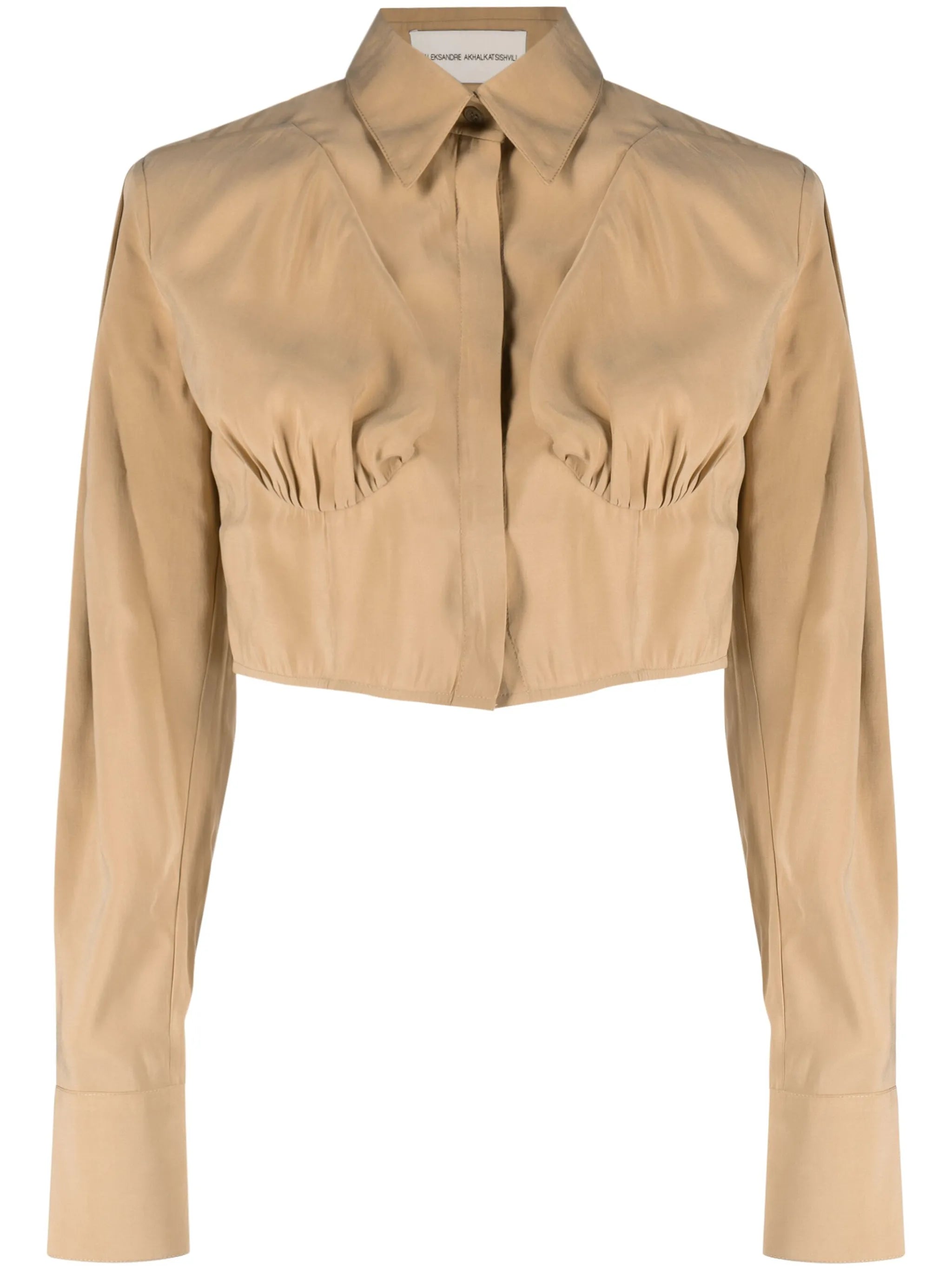 ruched cropped shirt