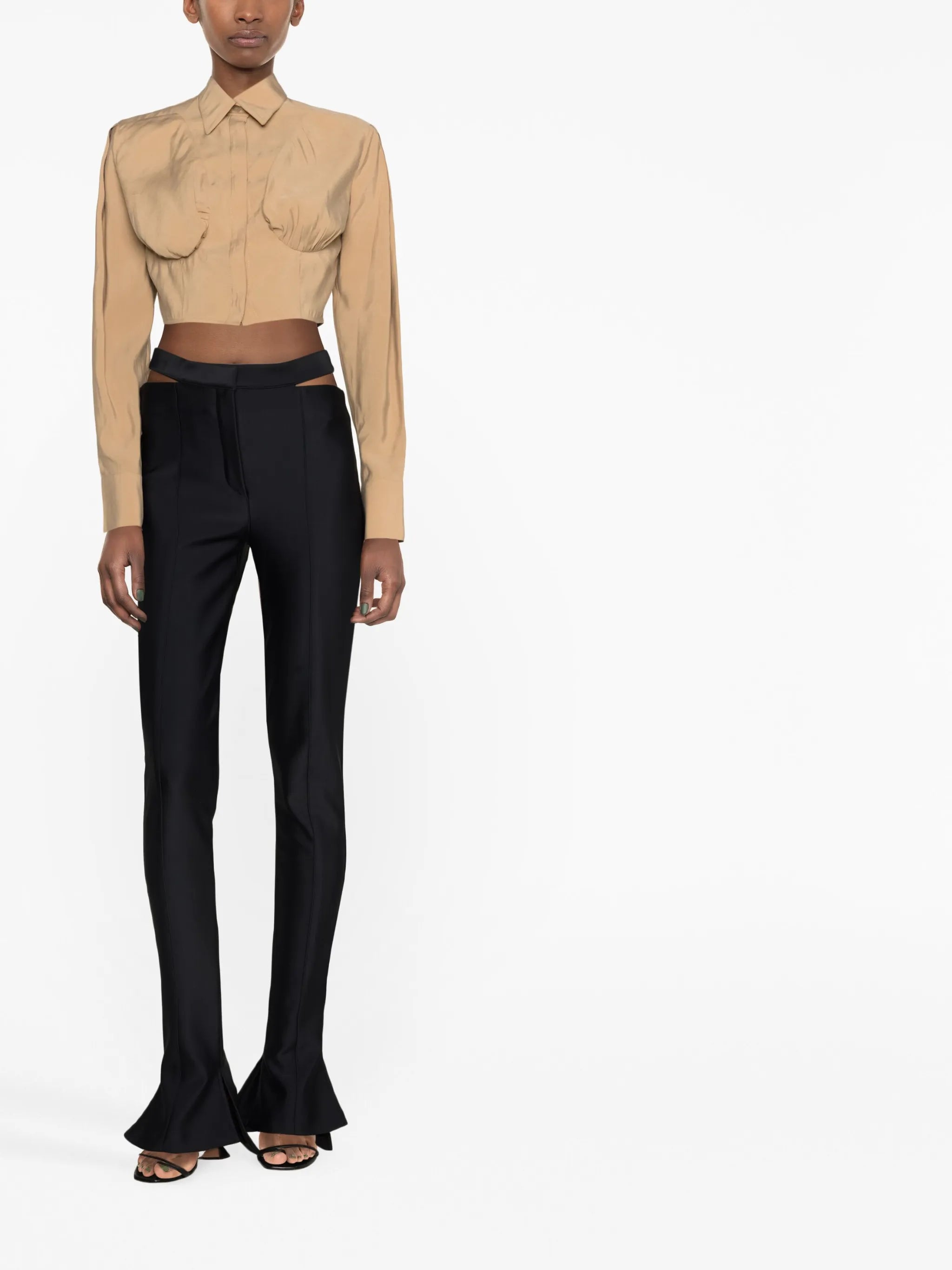 ruched cropped shirt