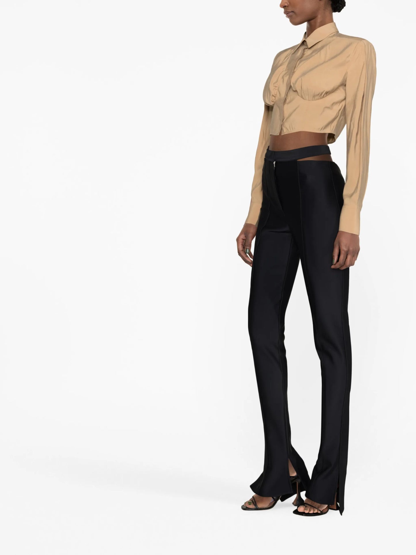 ruched cropped shirt