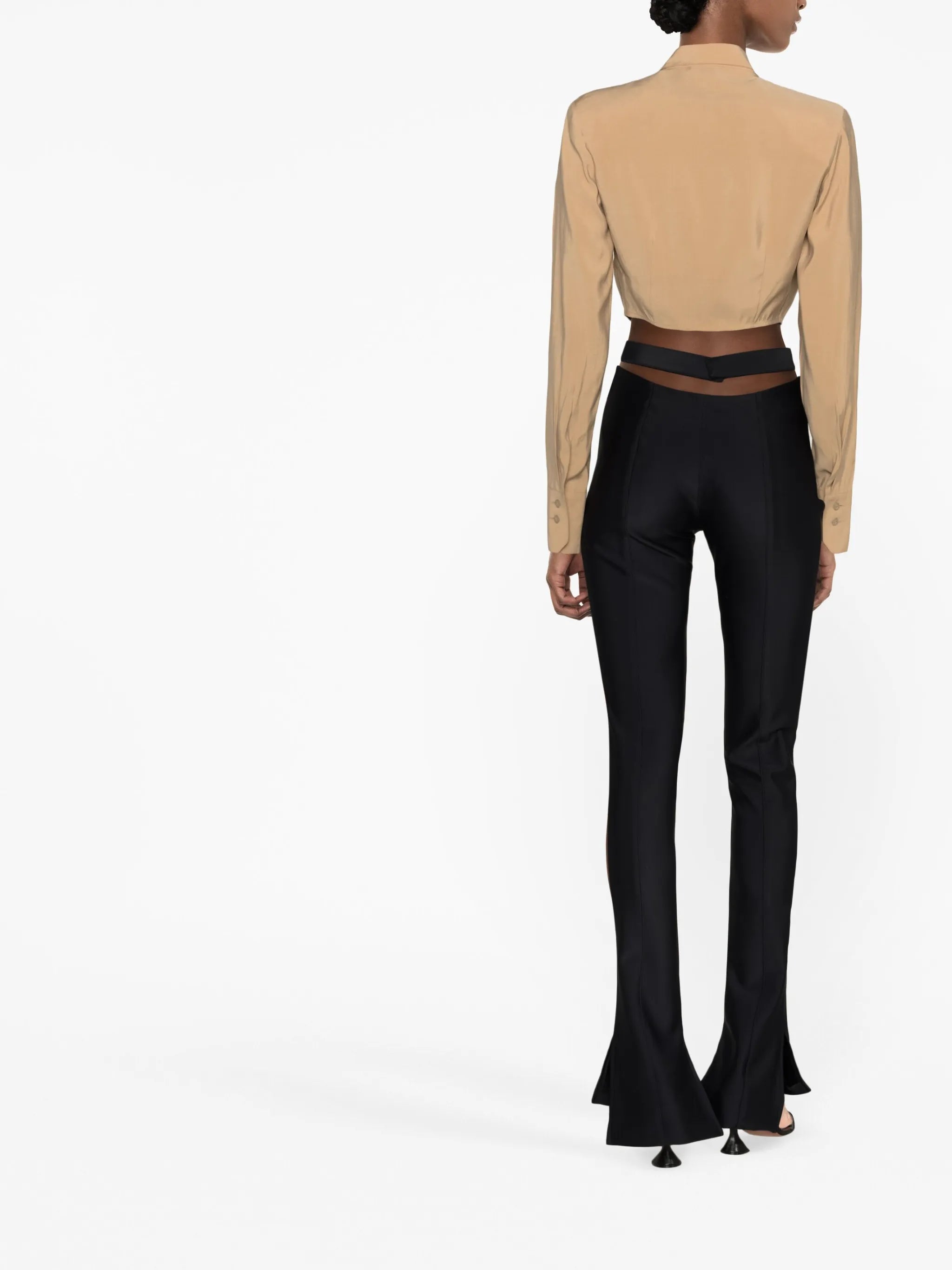 ruched cropped shirt