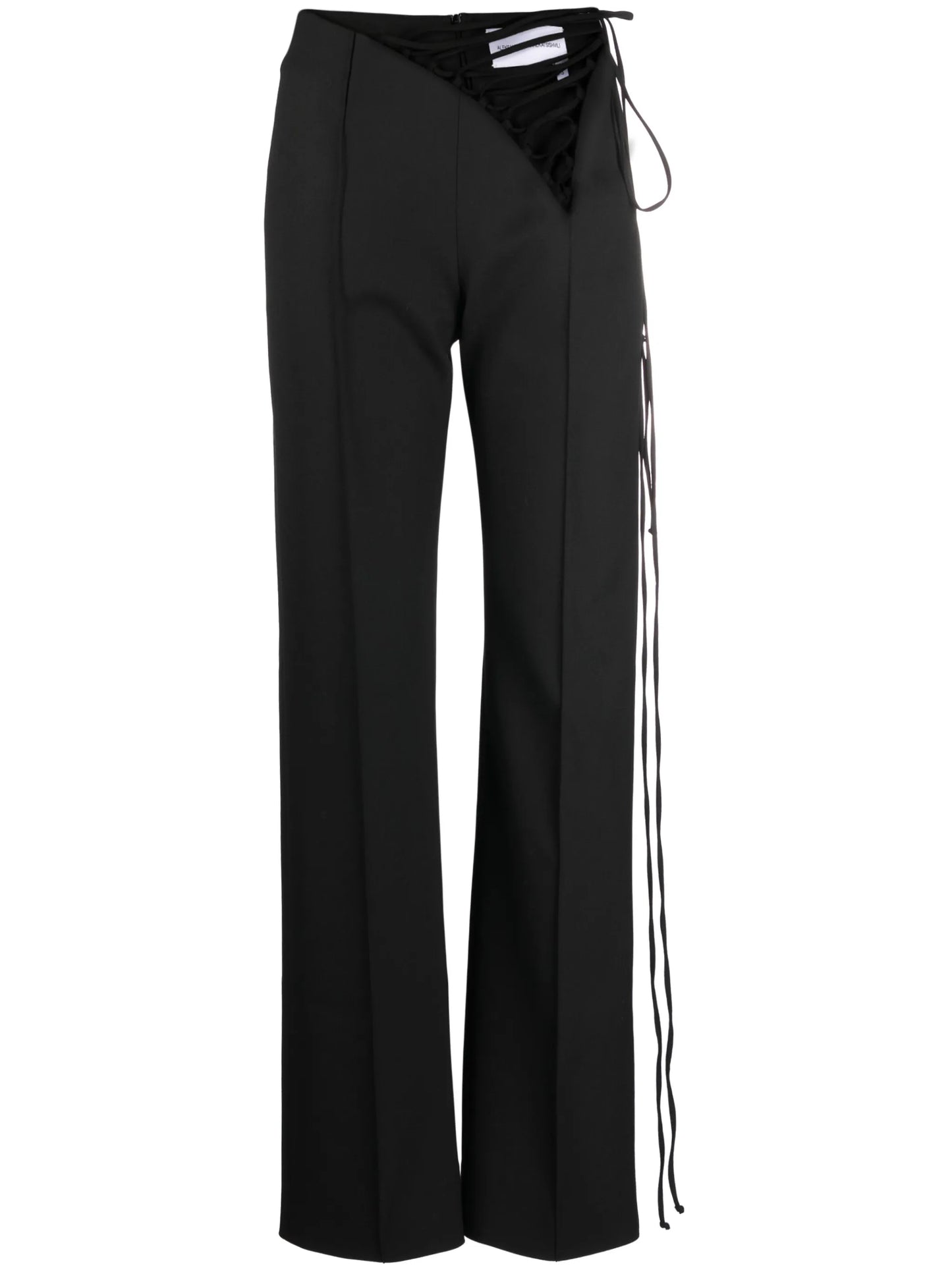 lace-up high-waisted trousers
