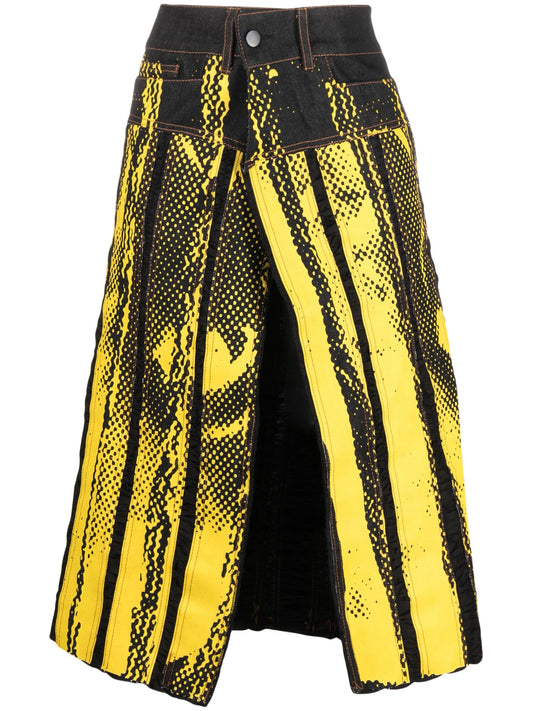 Chariot Biker printed cotton skirt