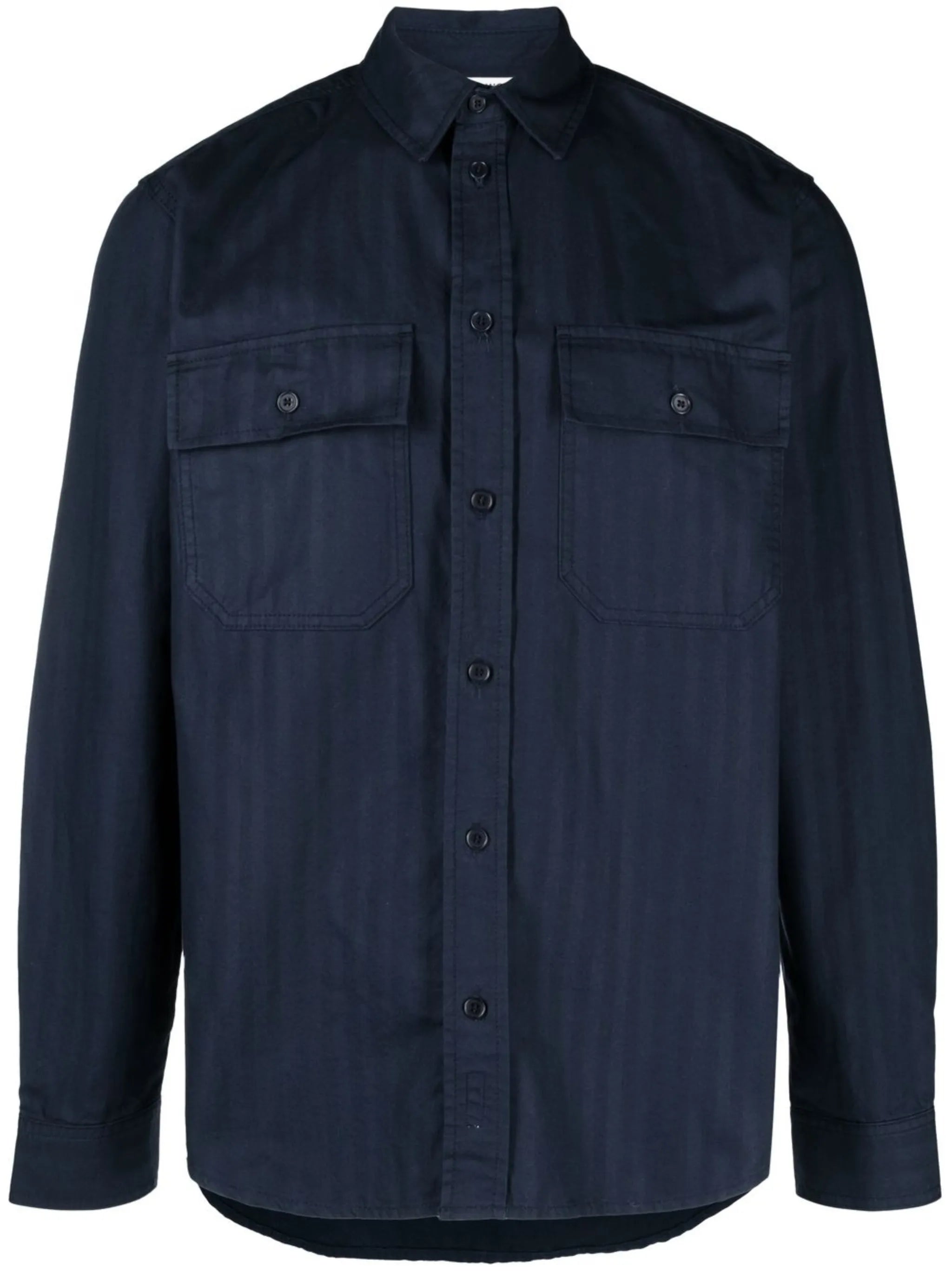 striped button-up overshirt