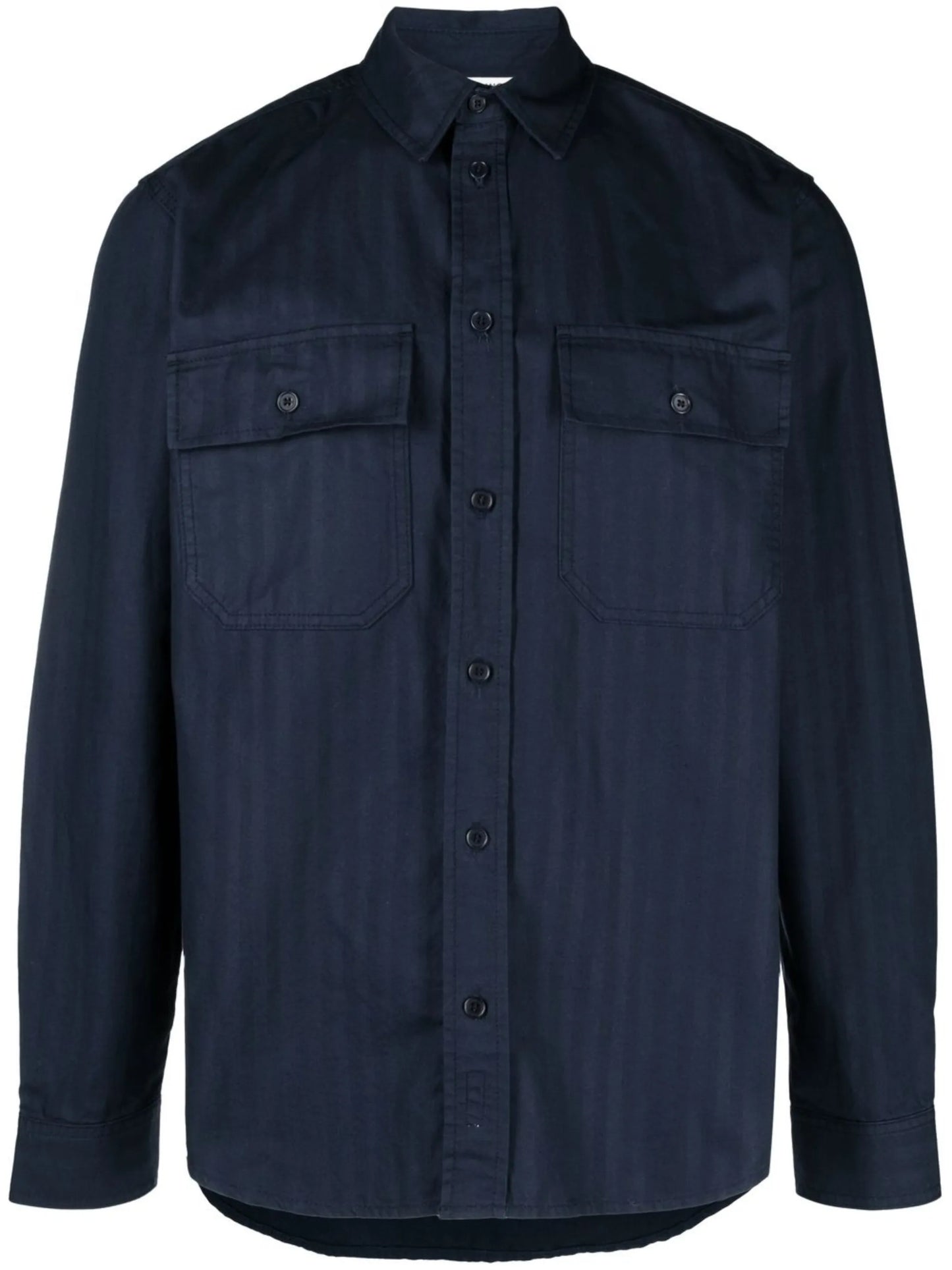 striped button-up overshirt