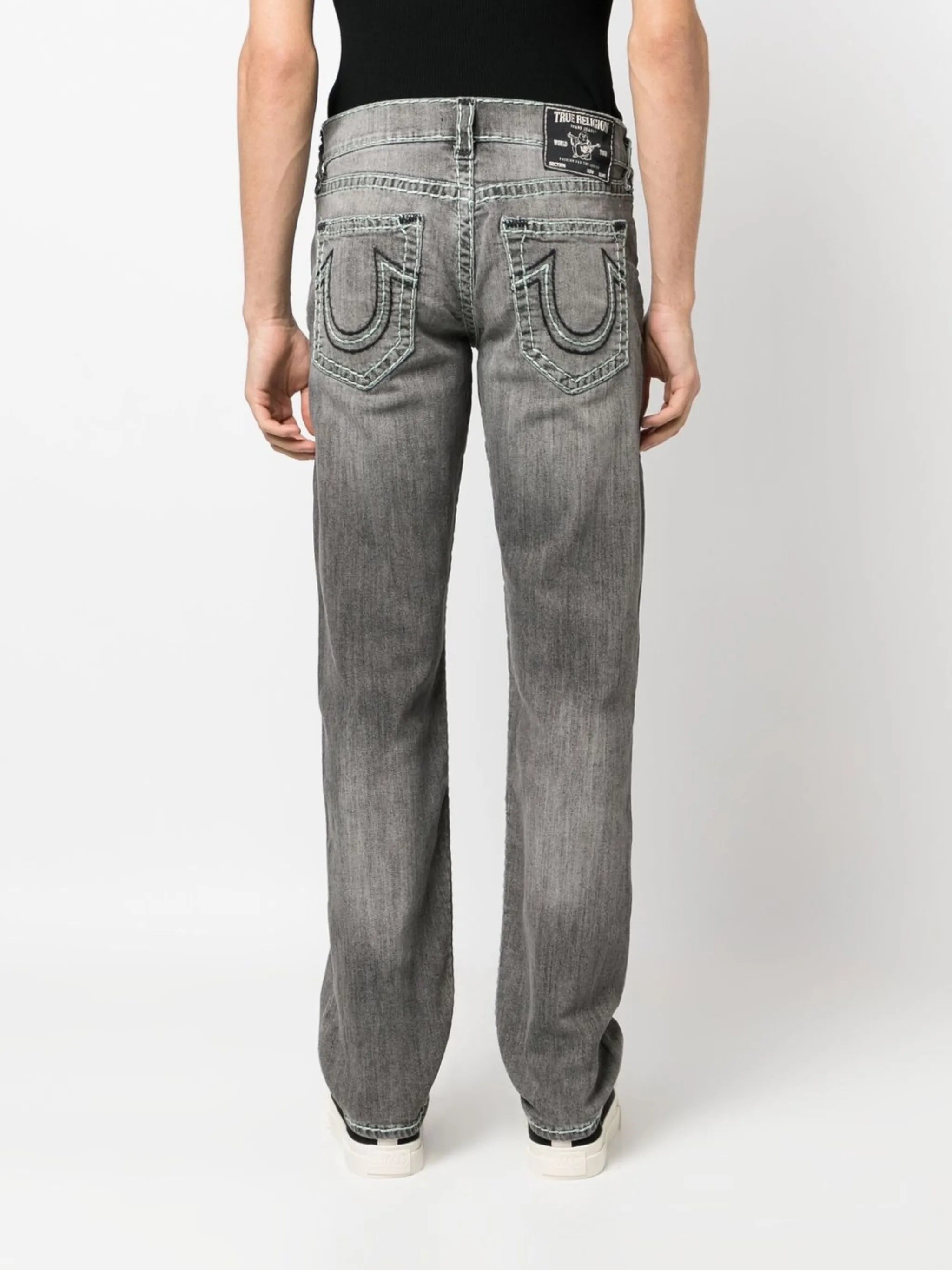 mid-rise straight-leg jeans