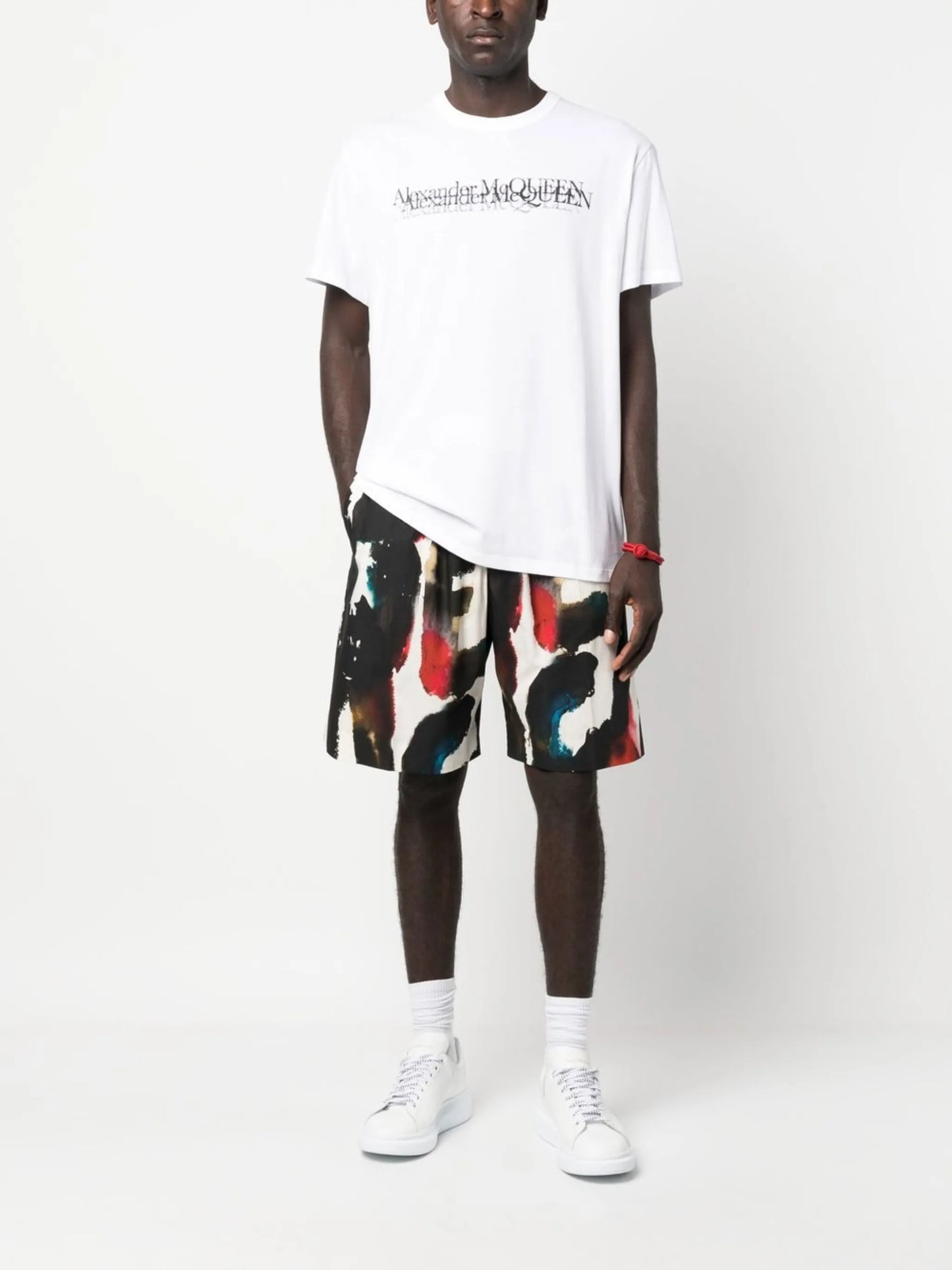 logo-print straight-leg shorts