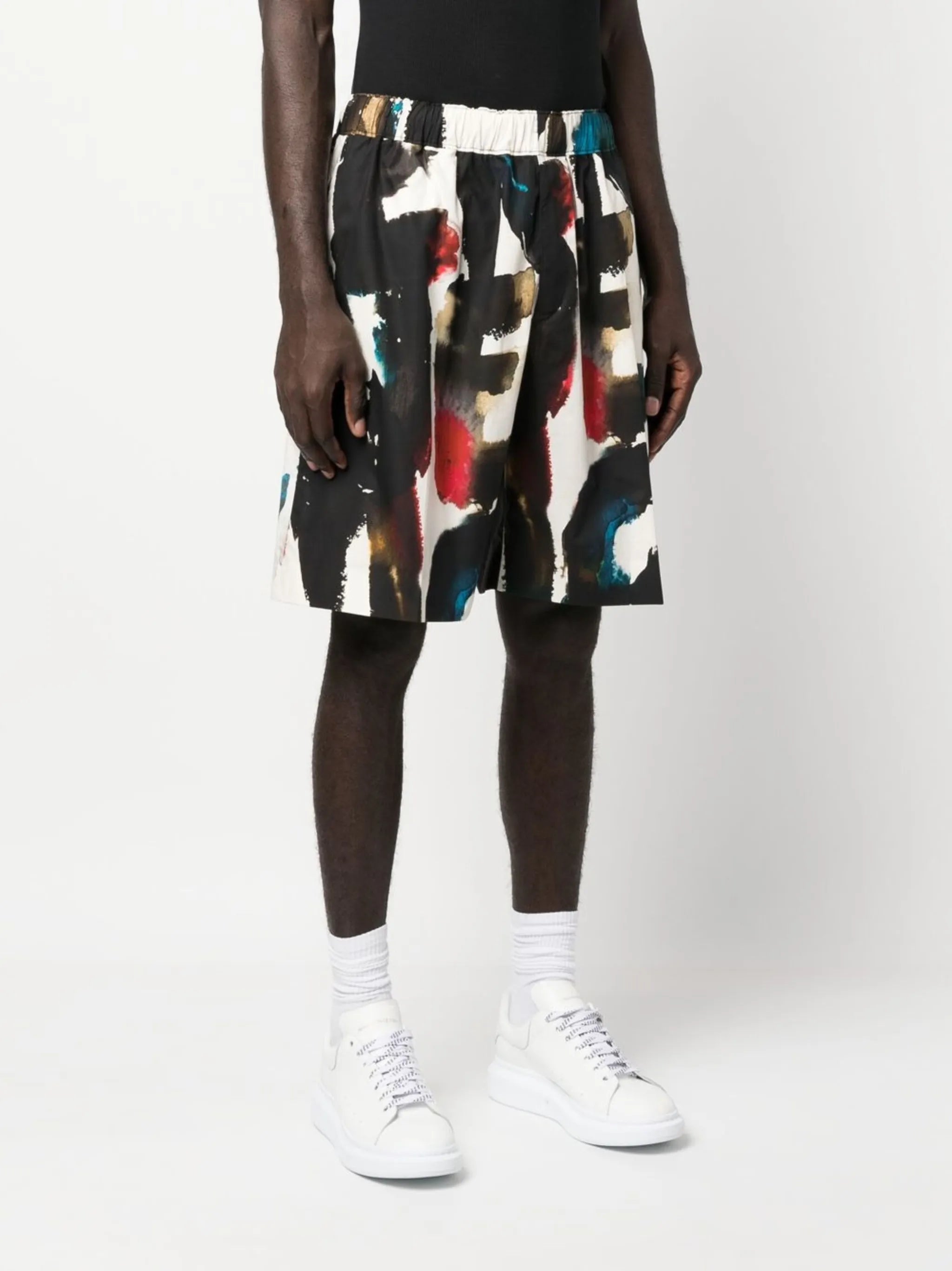 logo-print straight-leg shorts