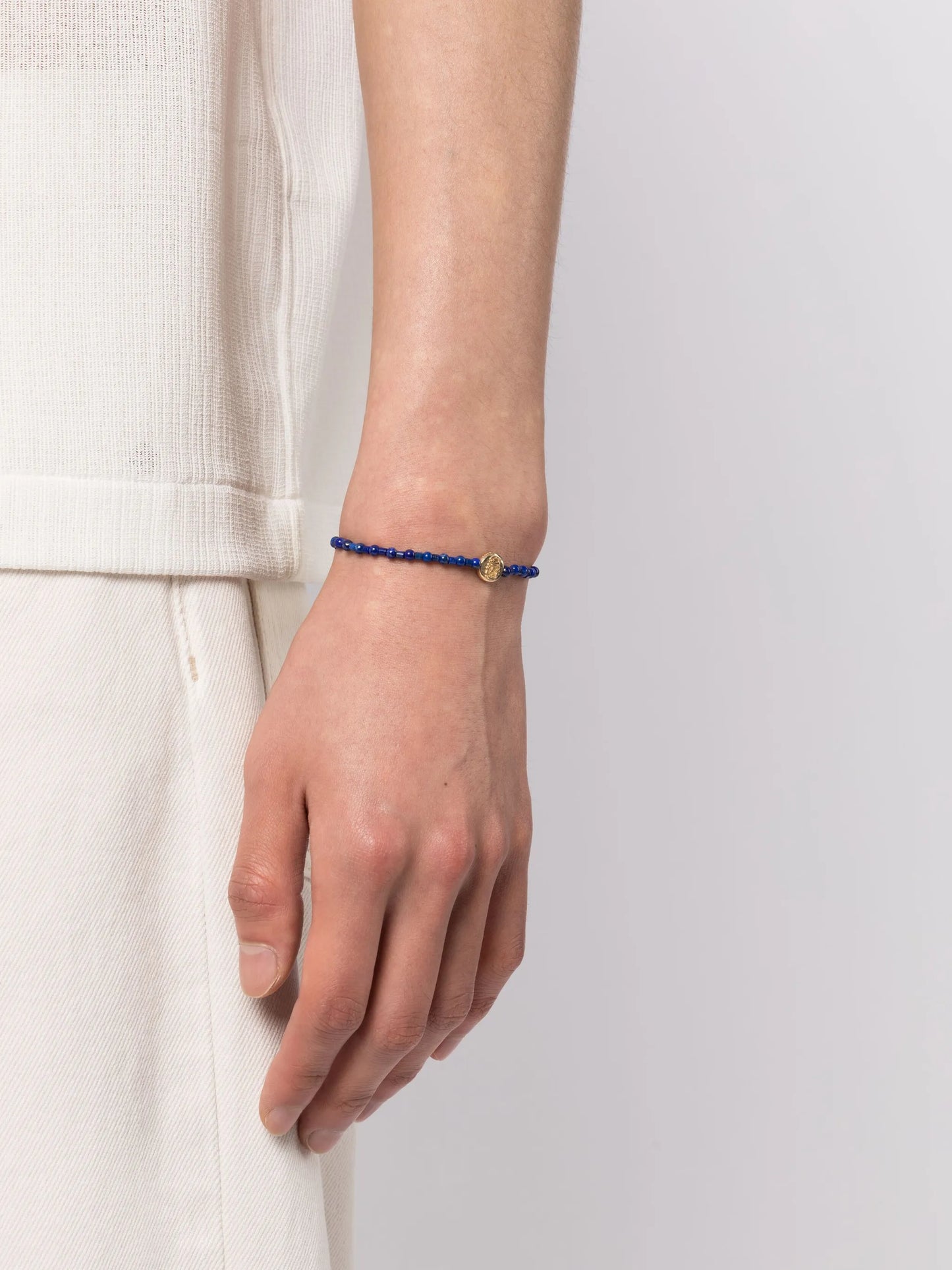 14kt yellow gold Good Luck beaded bracelet