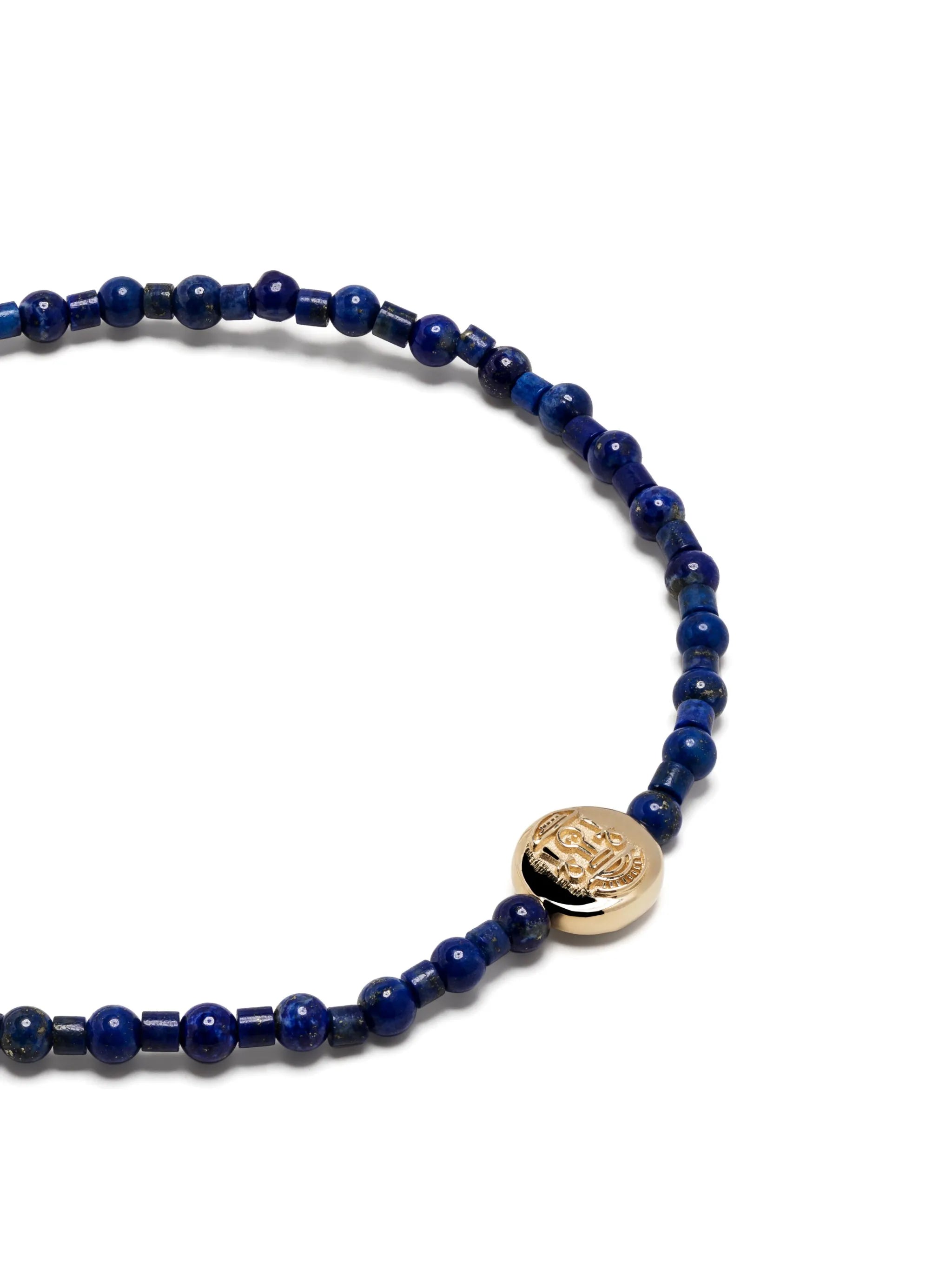 14kt yellow gold Good Luck beaded bracelet