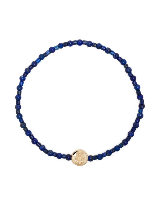 14kt yellow gold Good Luck beaded bracelet