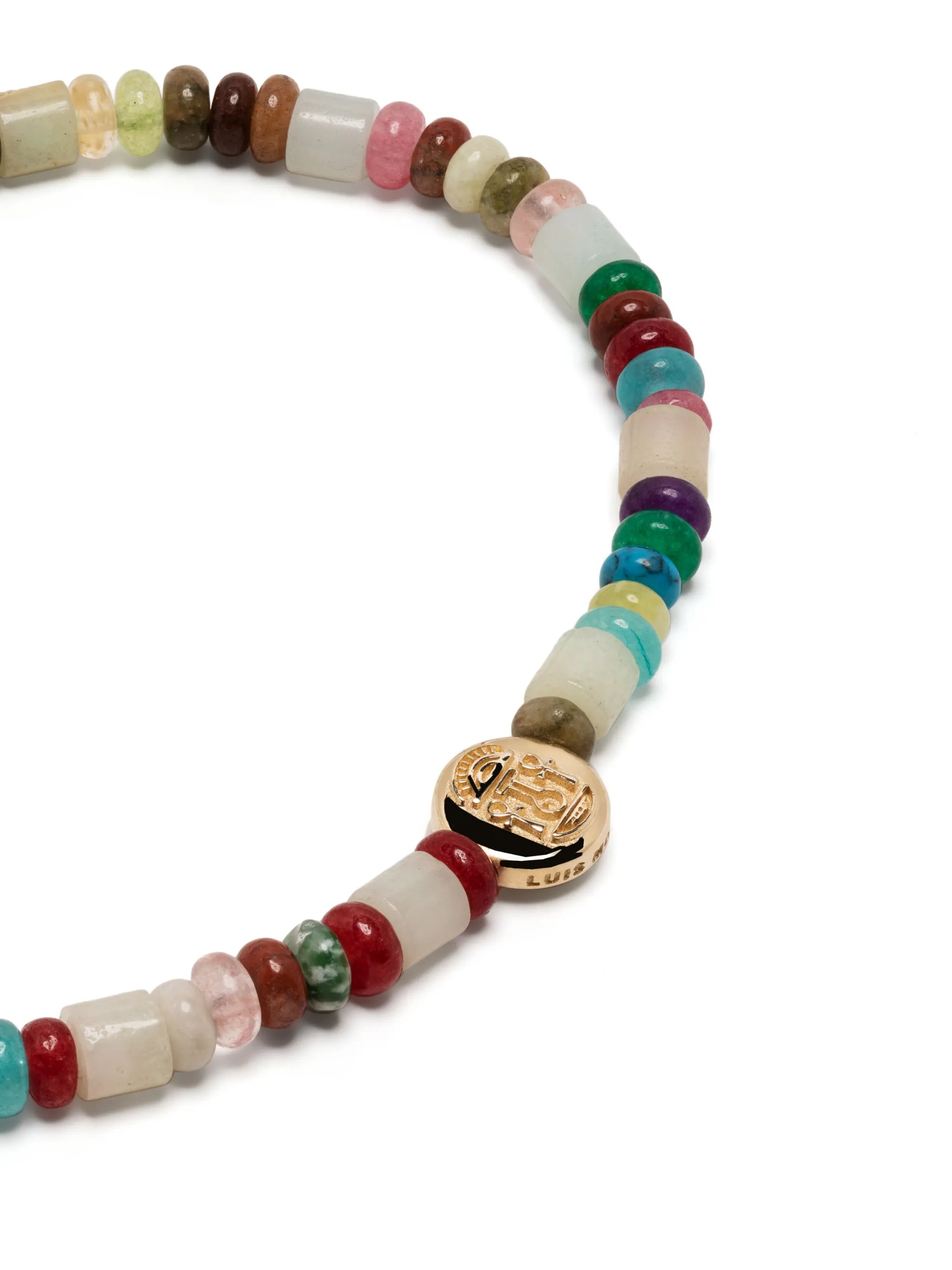 14kt yellow gold Good Luck beaded bracelet