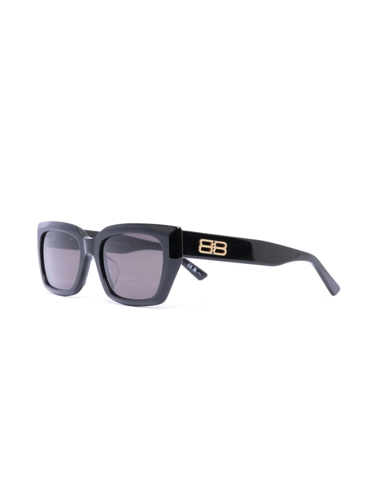 logo-lettering square-frame sunglasses