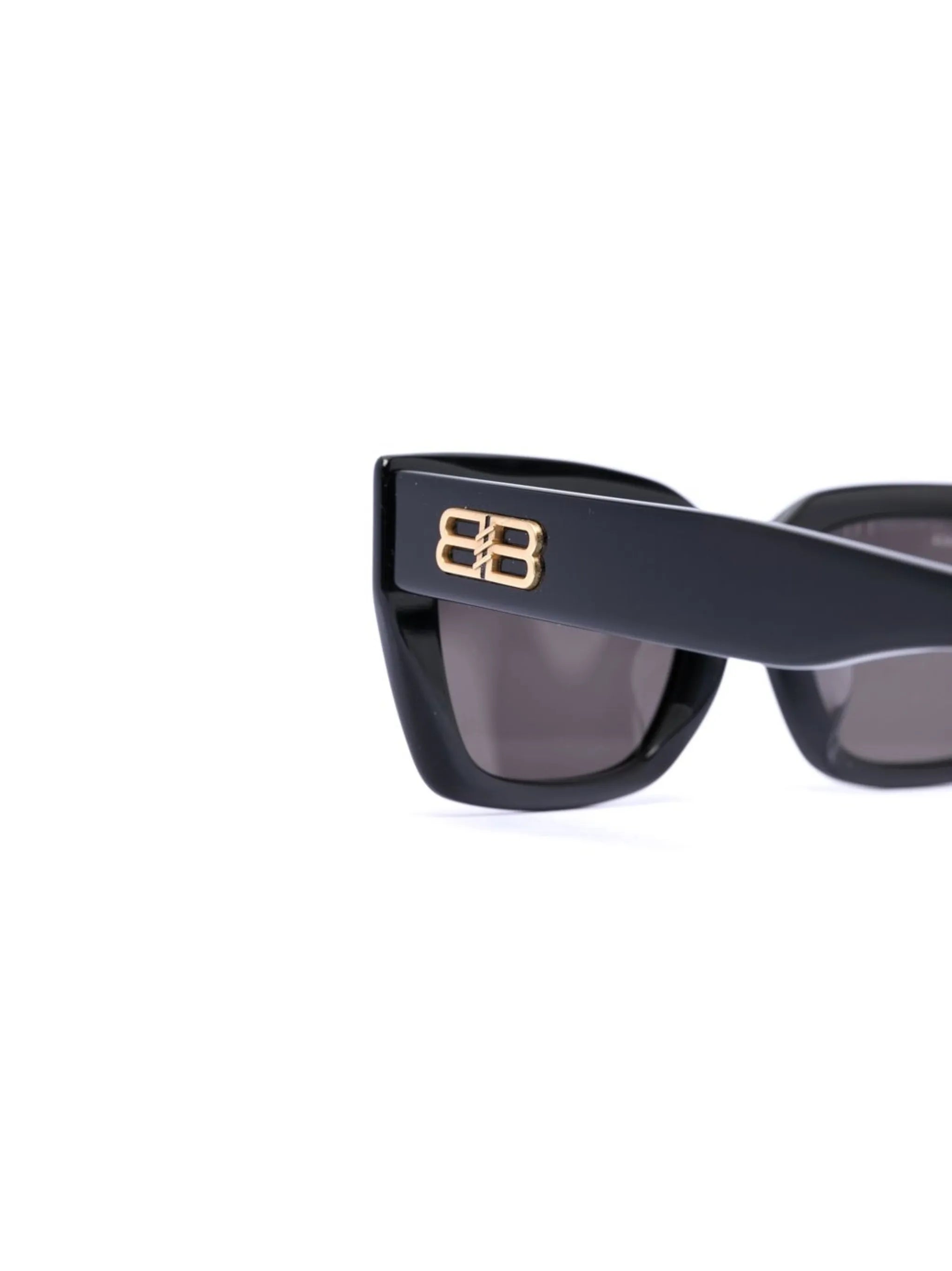 logo-lettering square-frame sunglasses