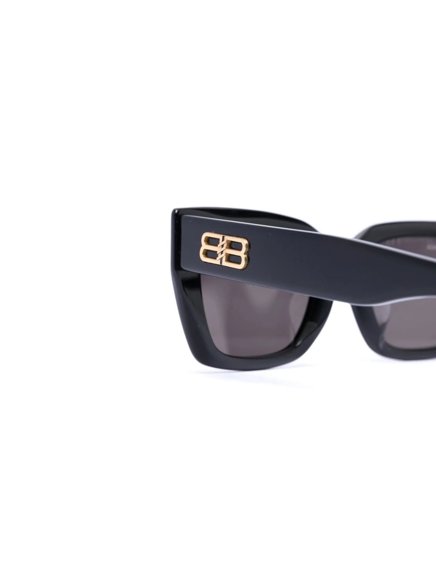 logo-lettering square-frame sunglasses