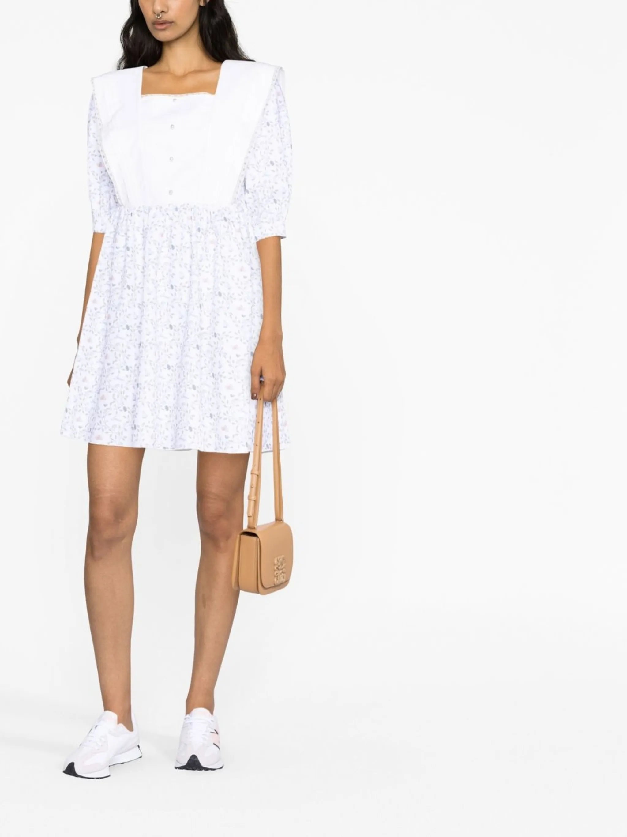 sailor collar floral print minidress