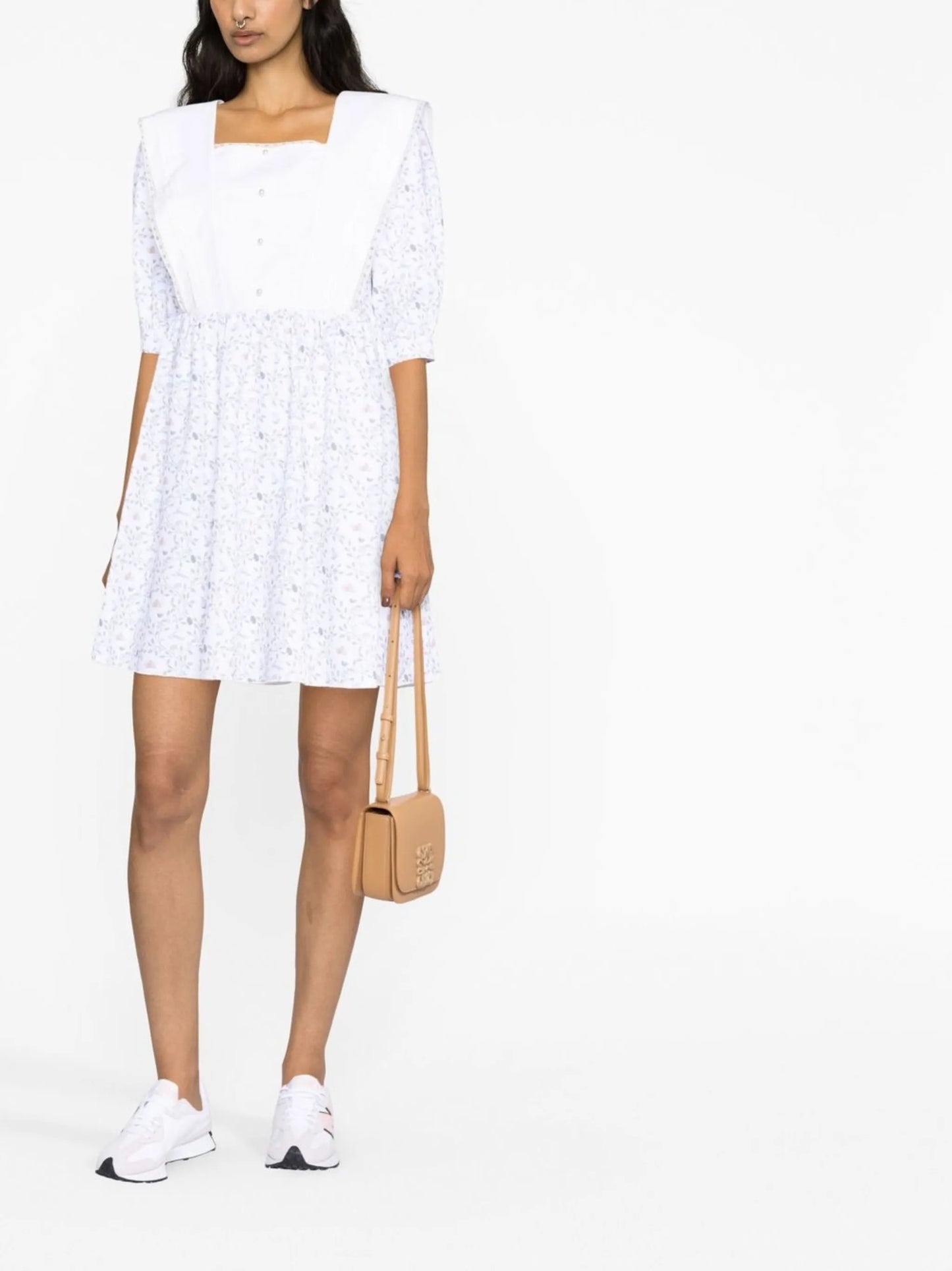 sailor collar floral print minidress