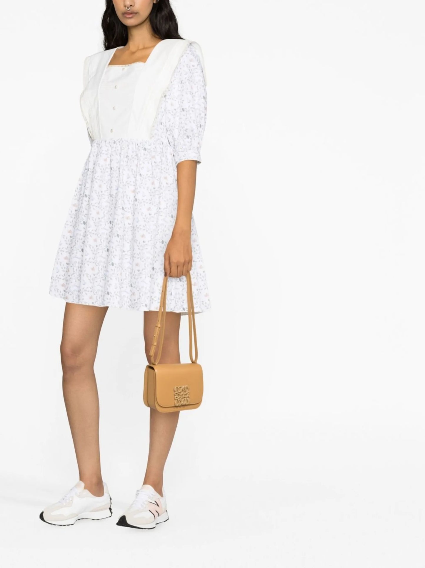 sailor collar floral print minidress
