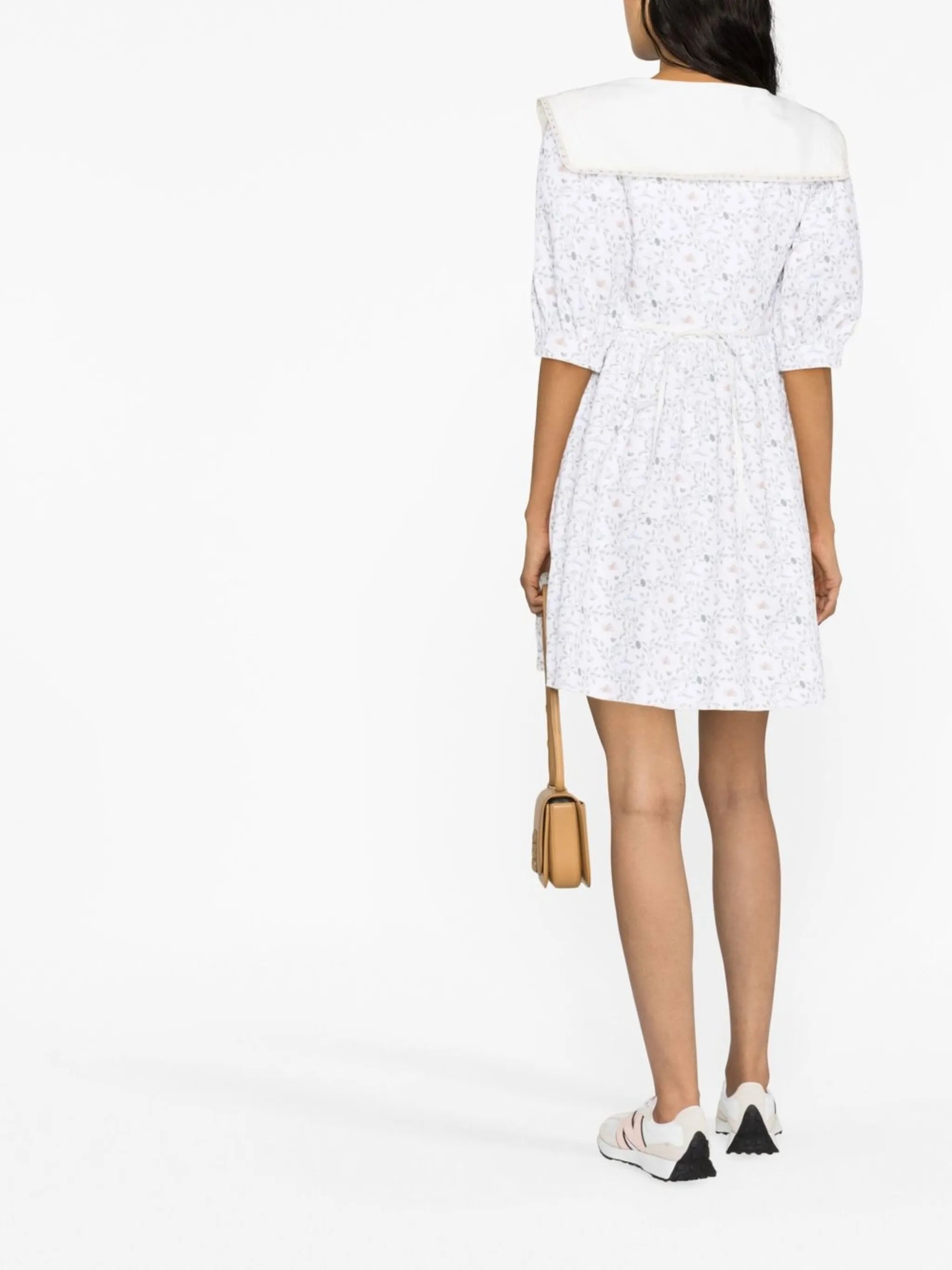 sailor collar floral print minidress