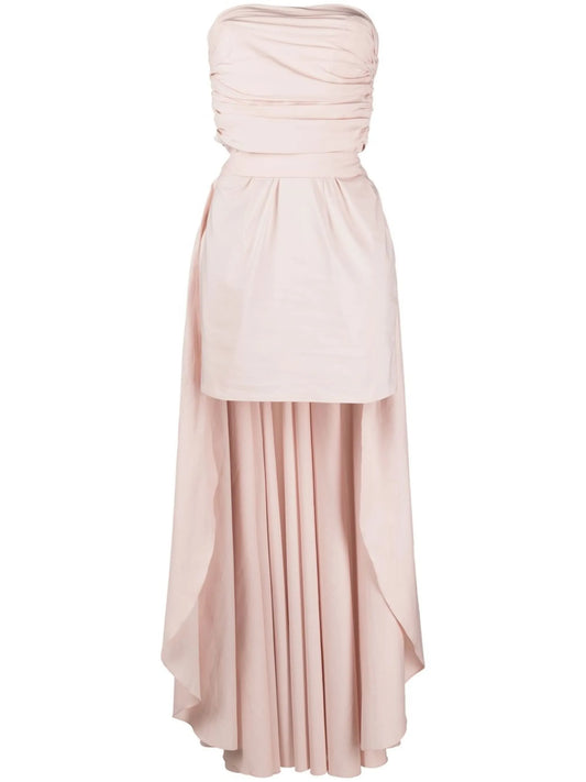 bow-train strapless minidress