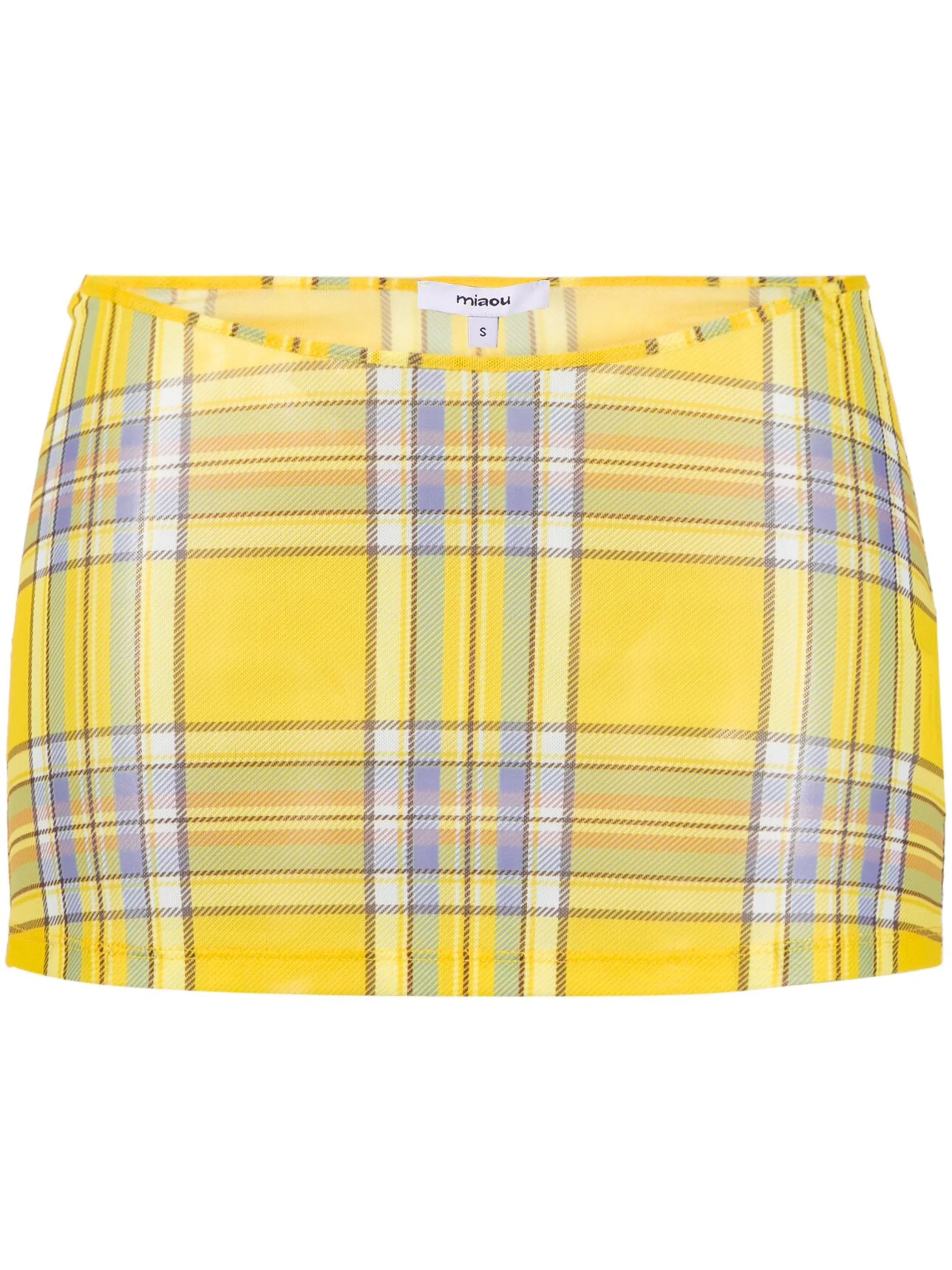 plaid check-pattern skirt