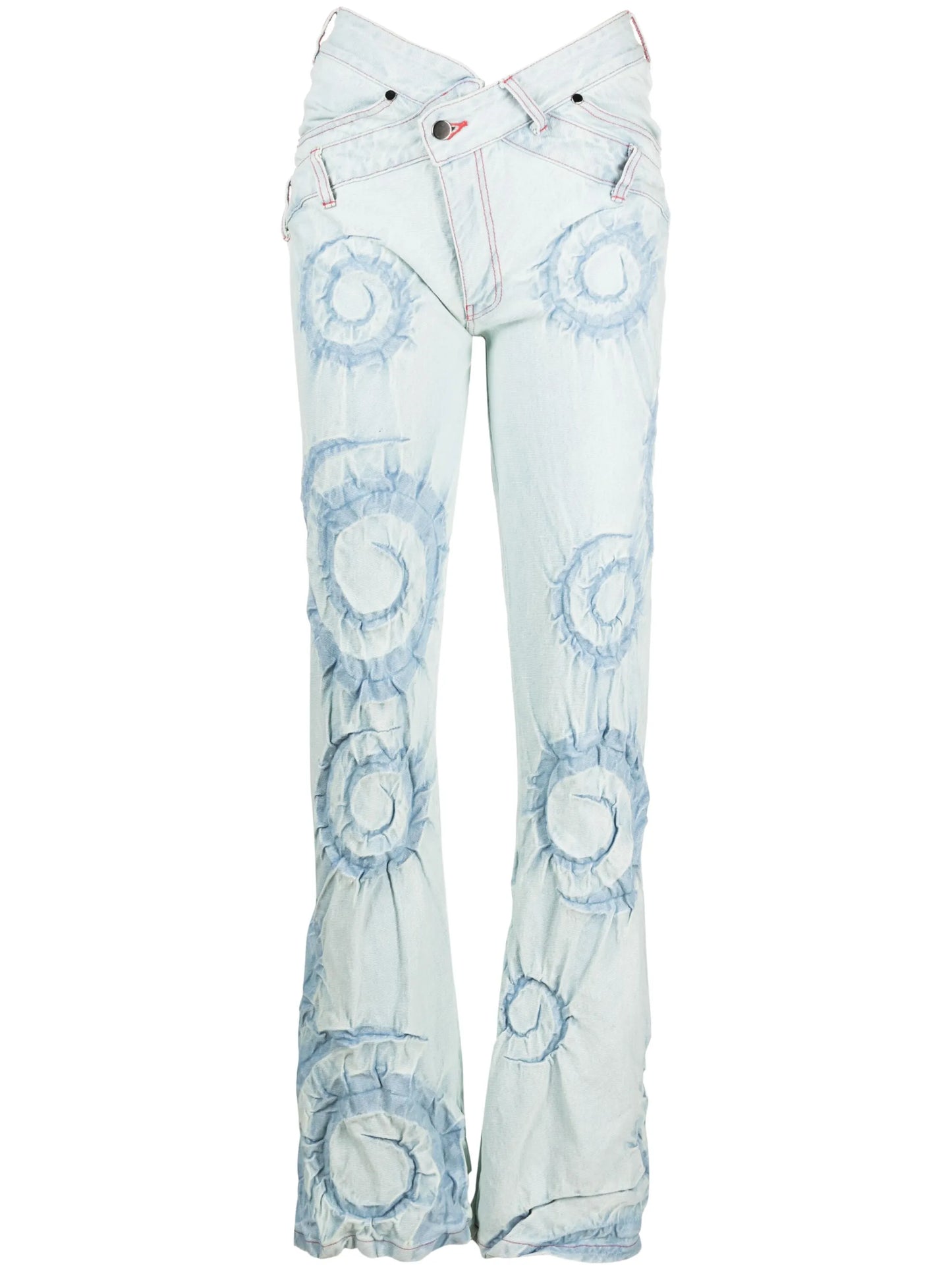swirl-print straight-leg jeans