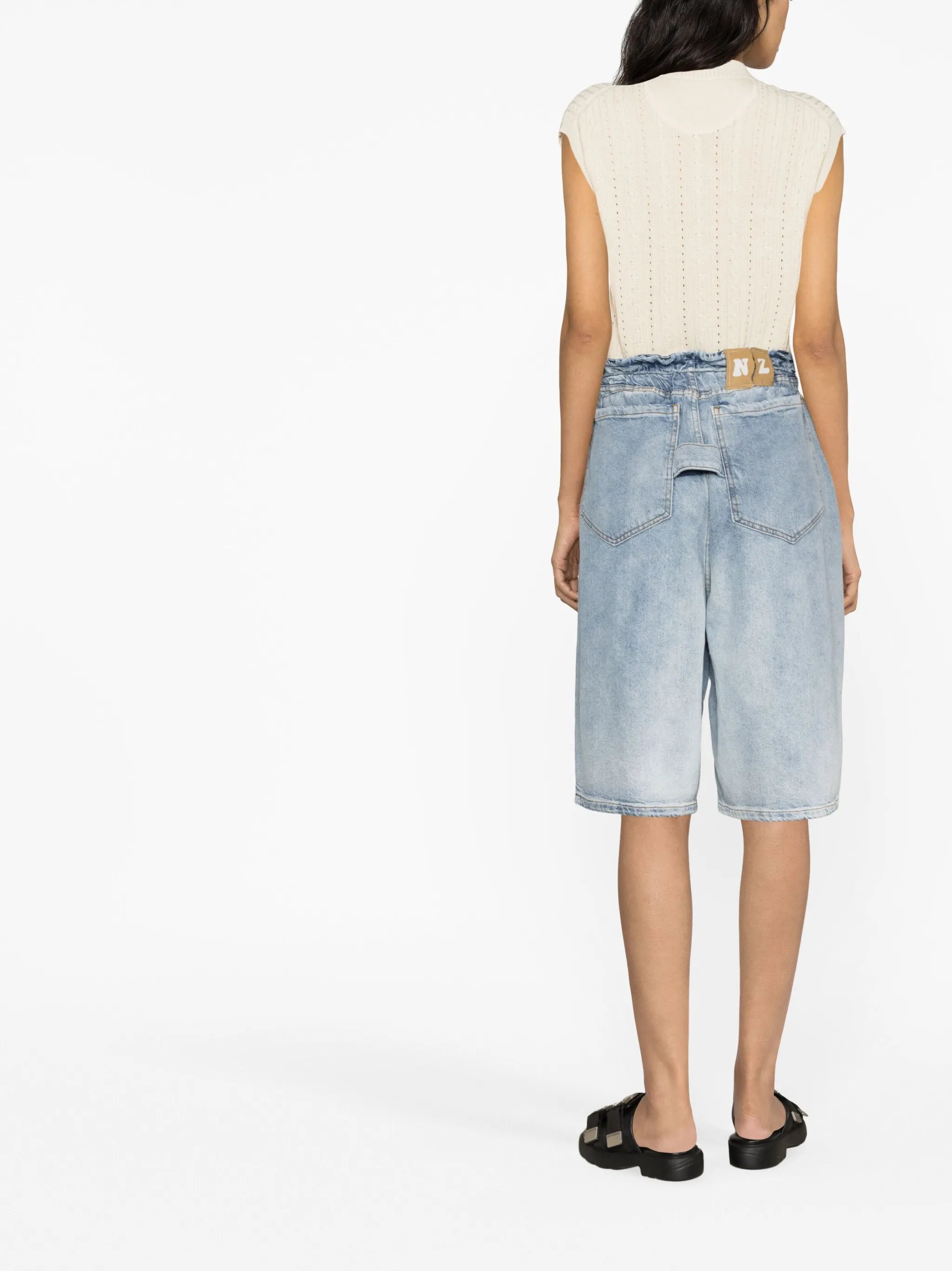 Belt Off denim shorts