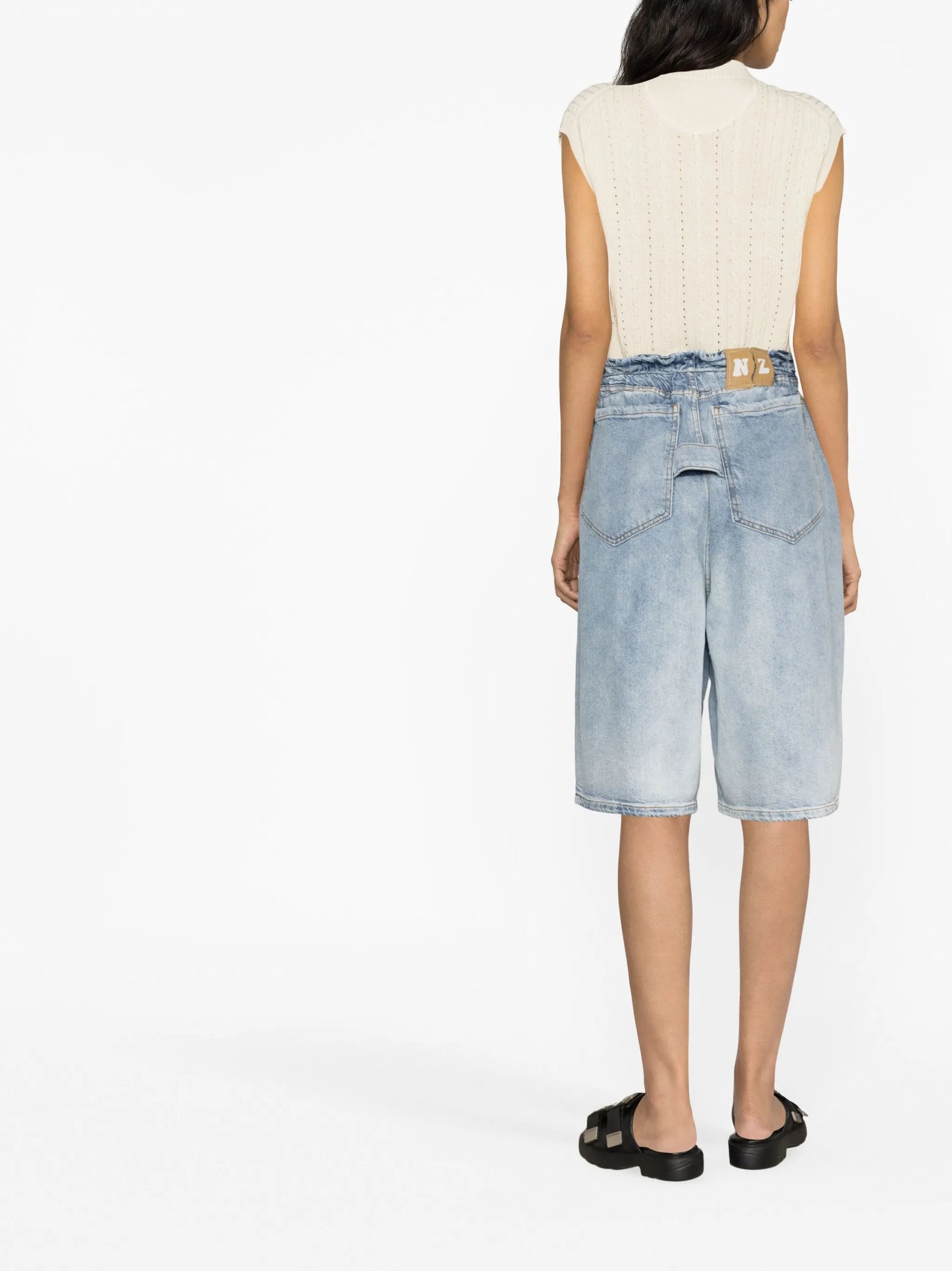 Belt Off denim shorts