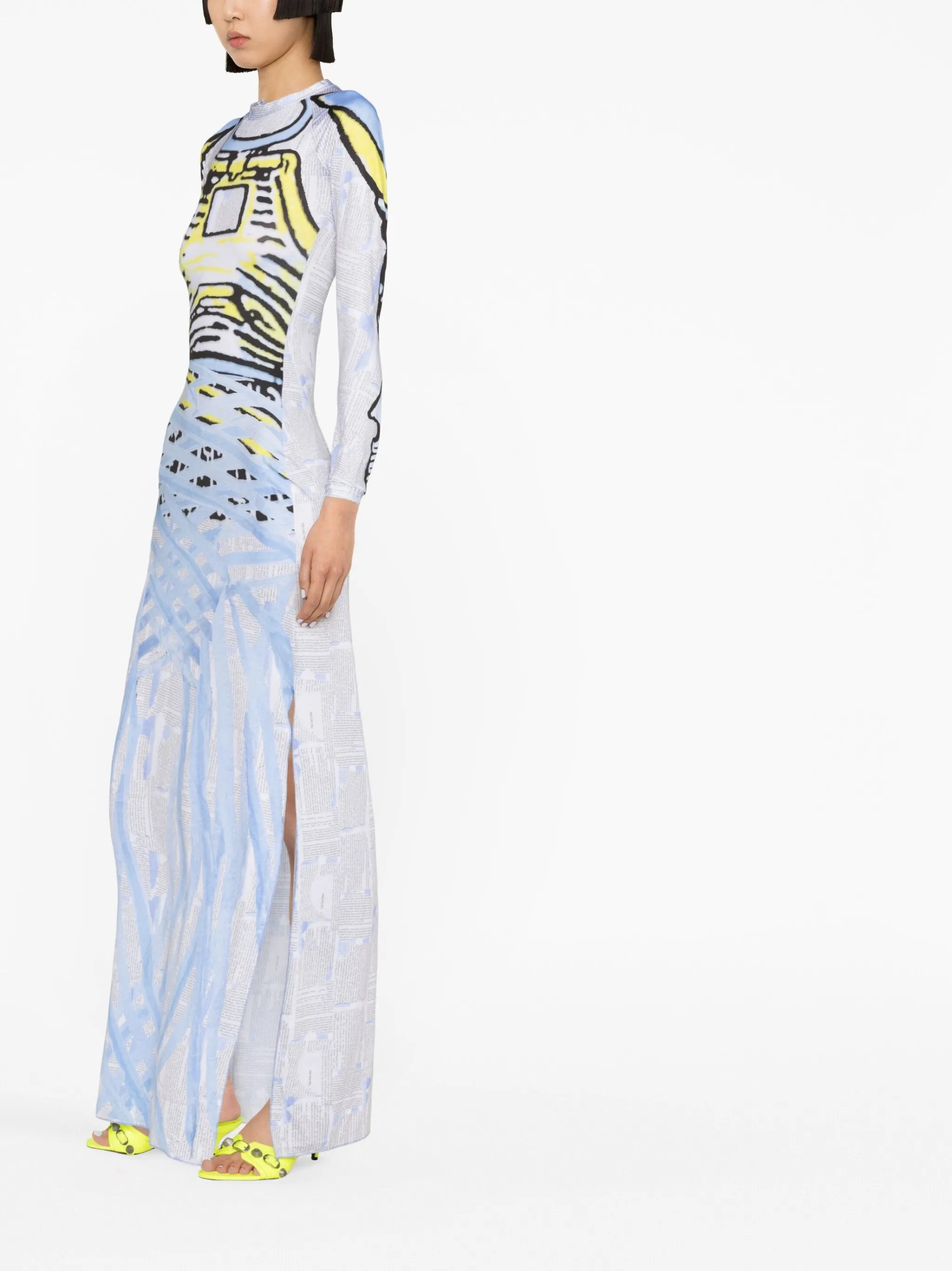 graphic-print maxi dress