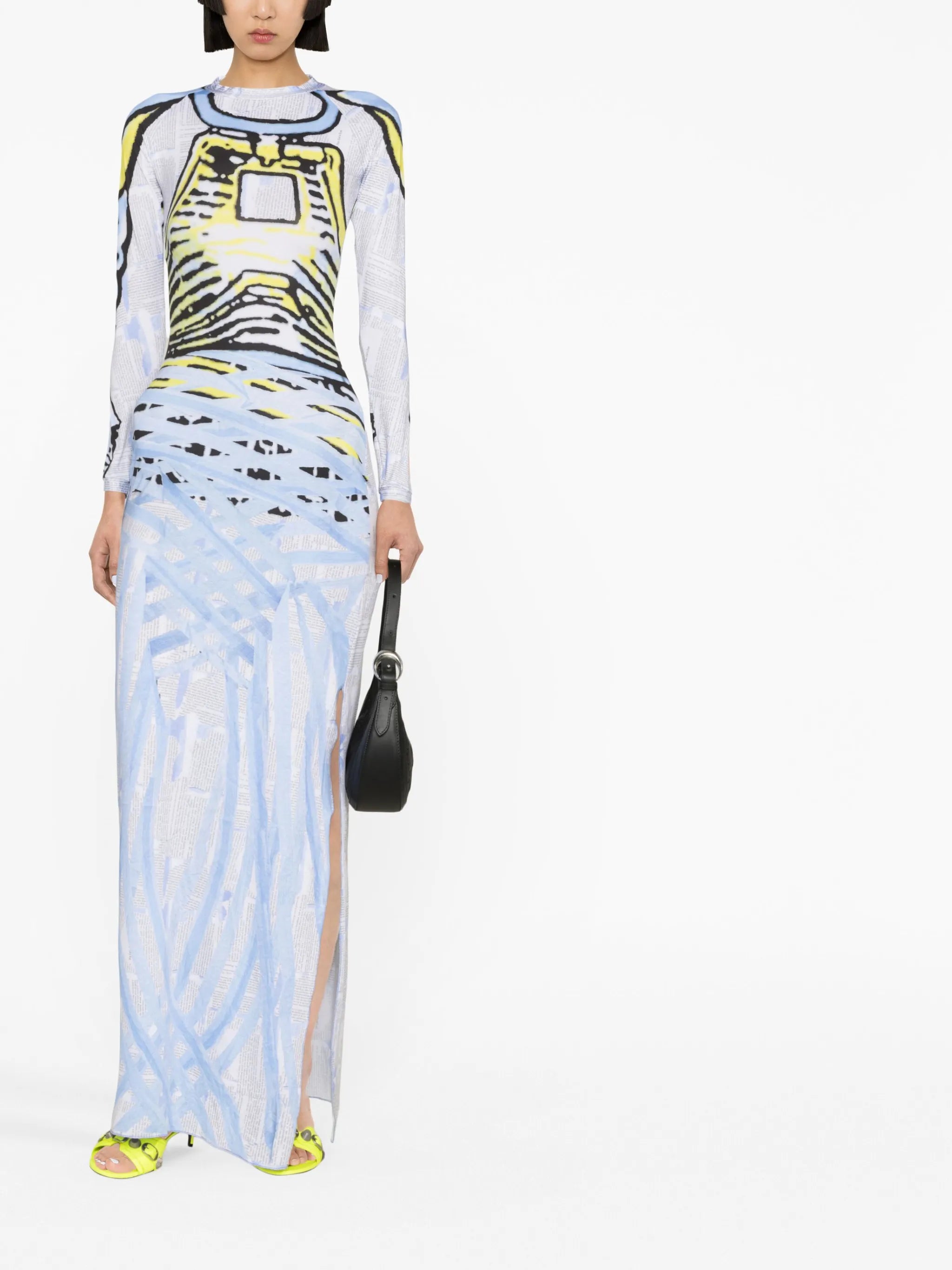 graphic-print maxi dress