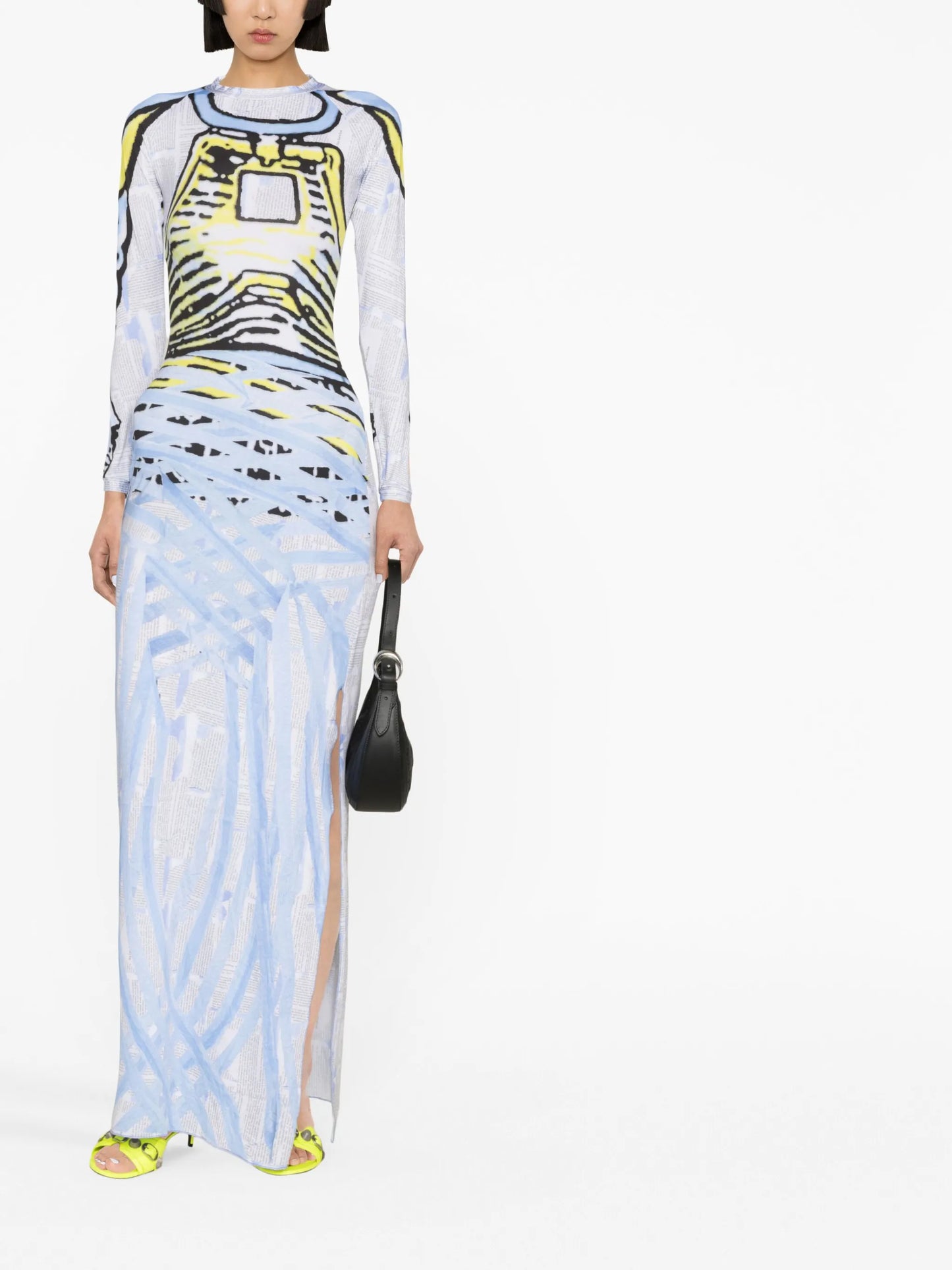 graphic-print maxi dress