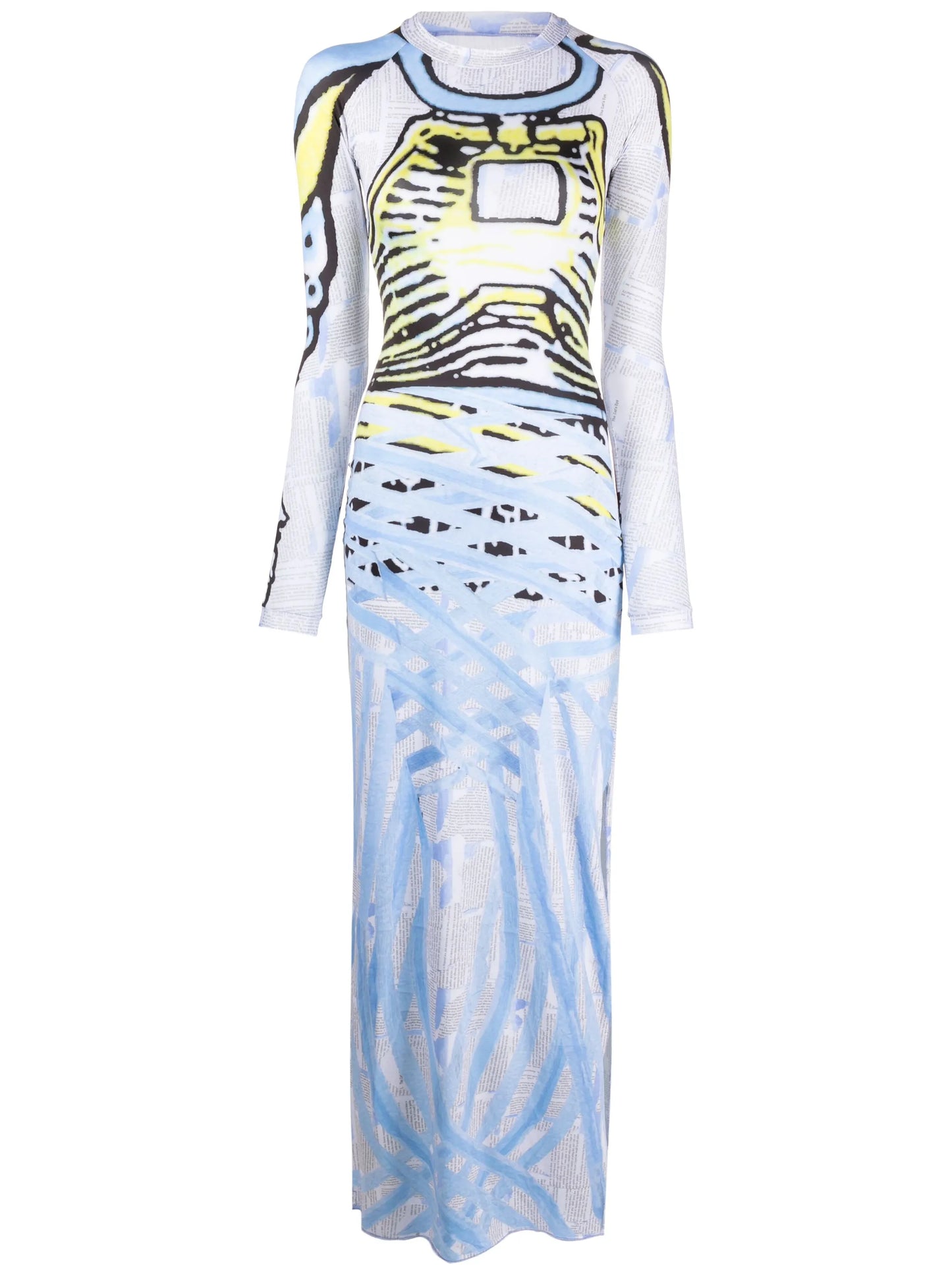 graphic-print maxi dress