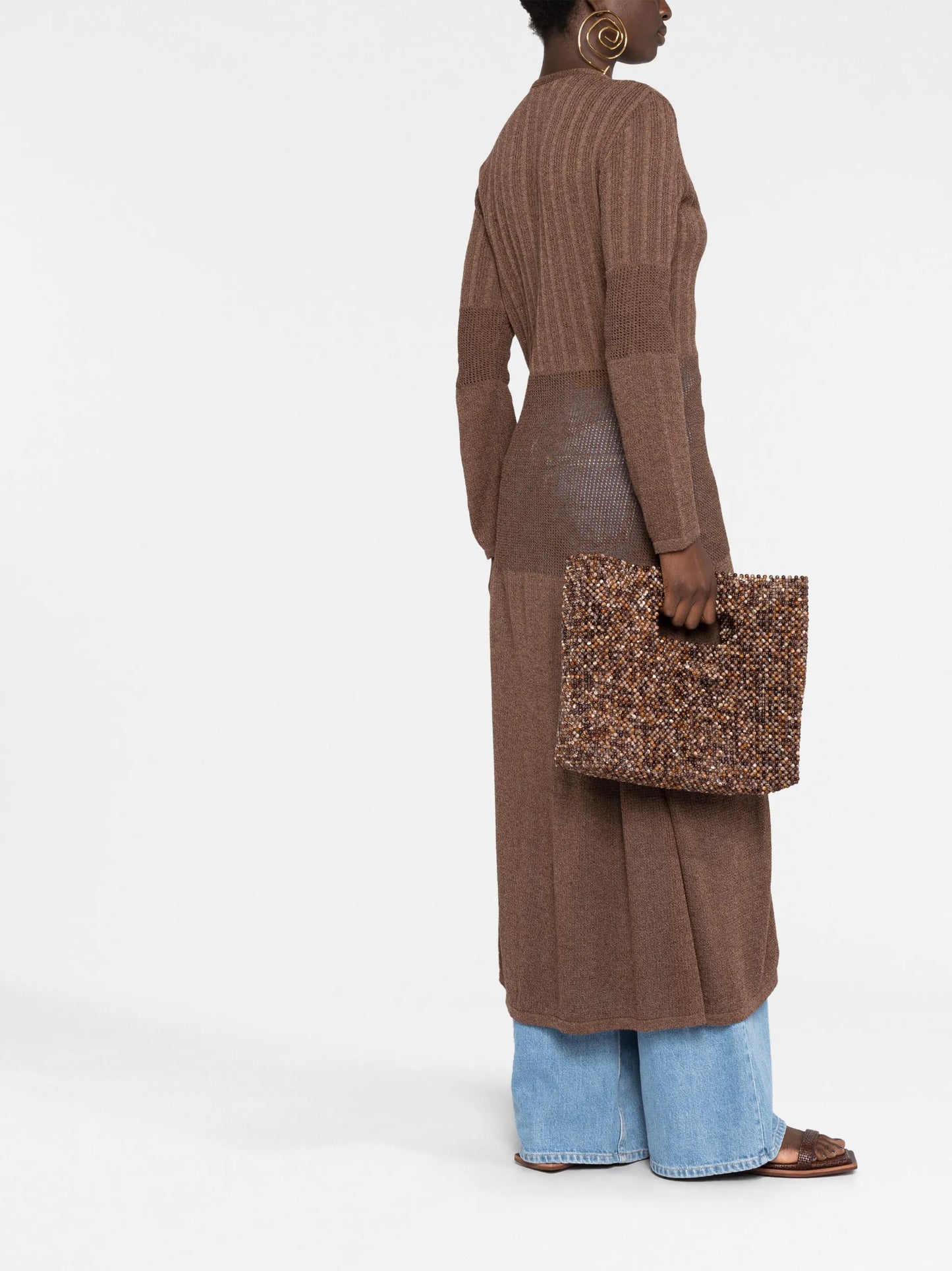 Eff beaded tote bag