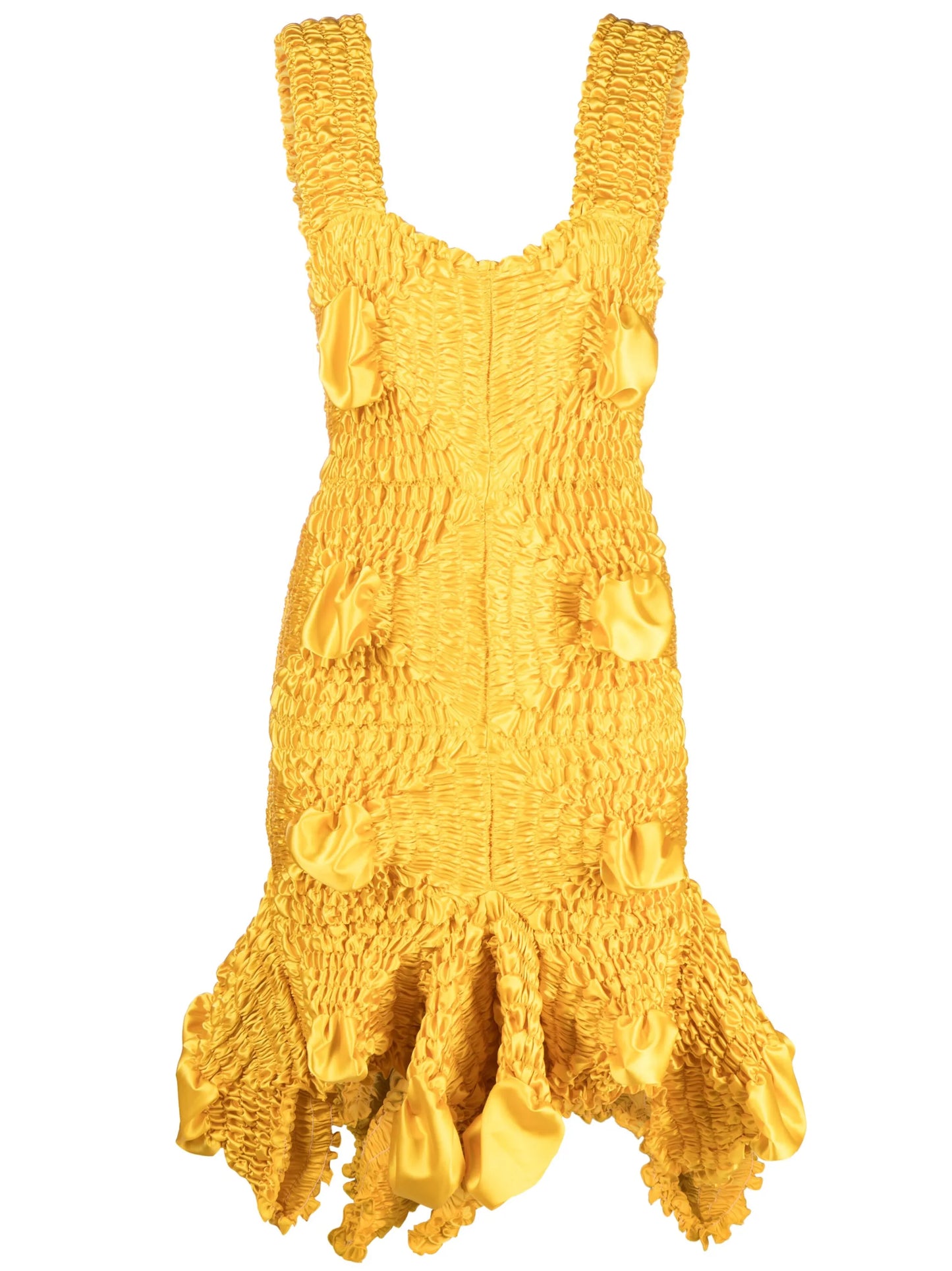 Flared Twist asymmetric shirred dress