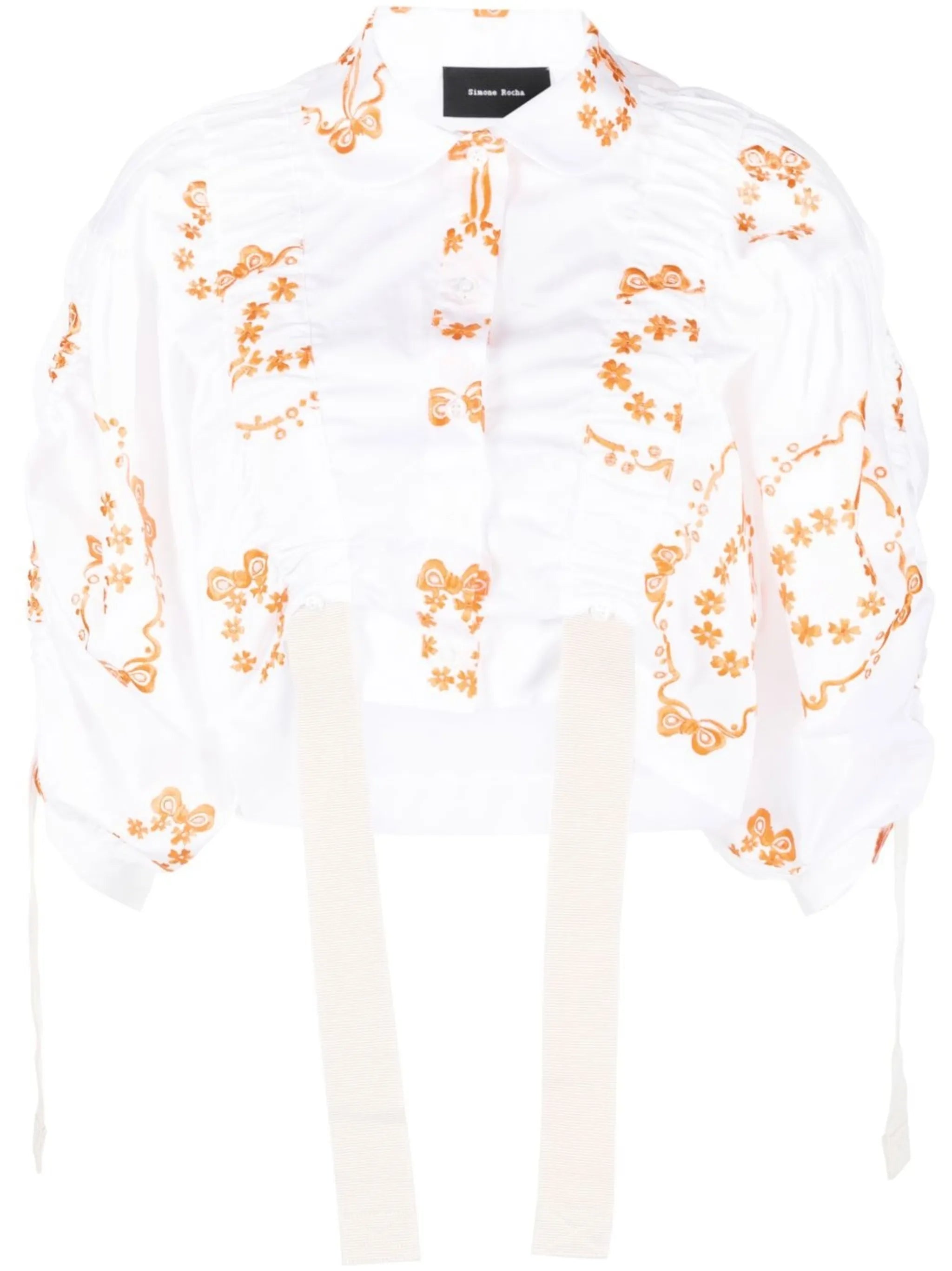 Bow Wreath adjustable cropped blouse