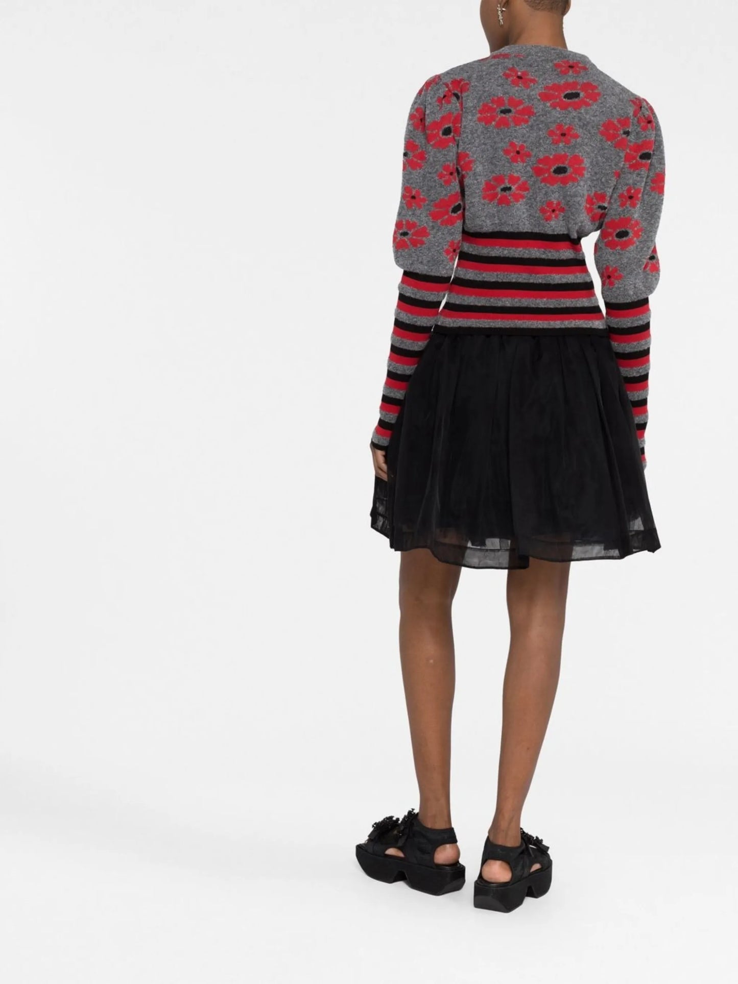 Black High Waisted A-line Skirt