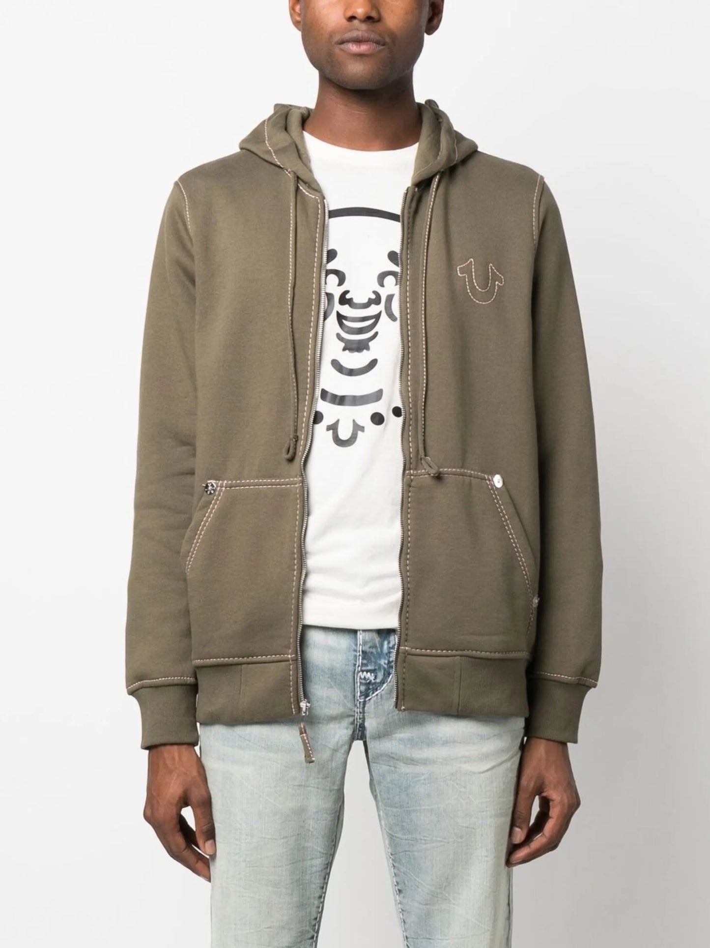 Big T zip-up hoodie