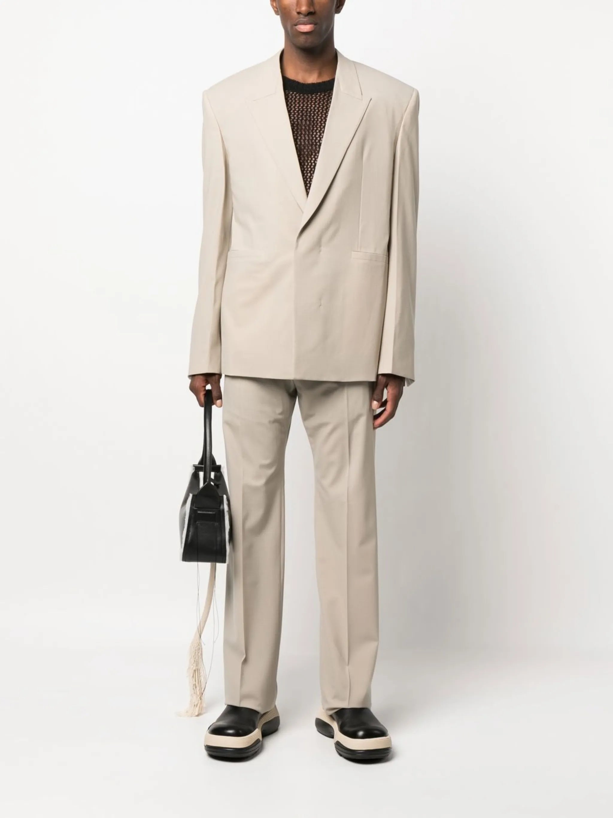 overlap lapel oversized jacket