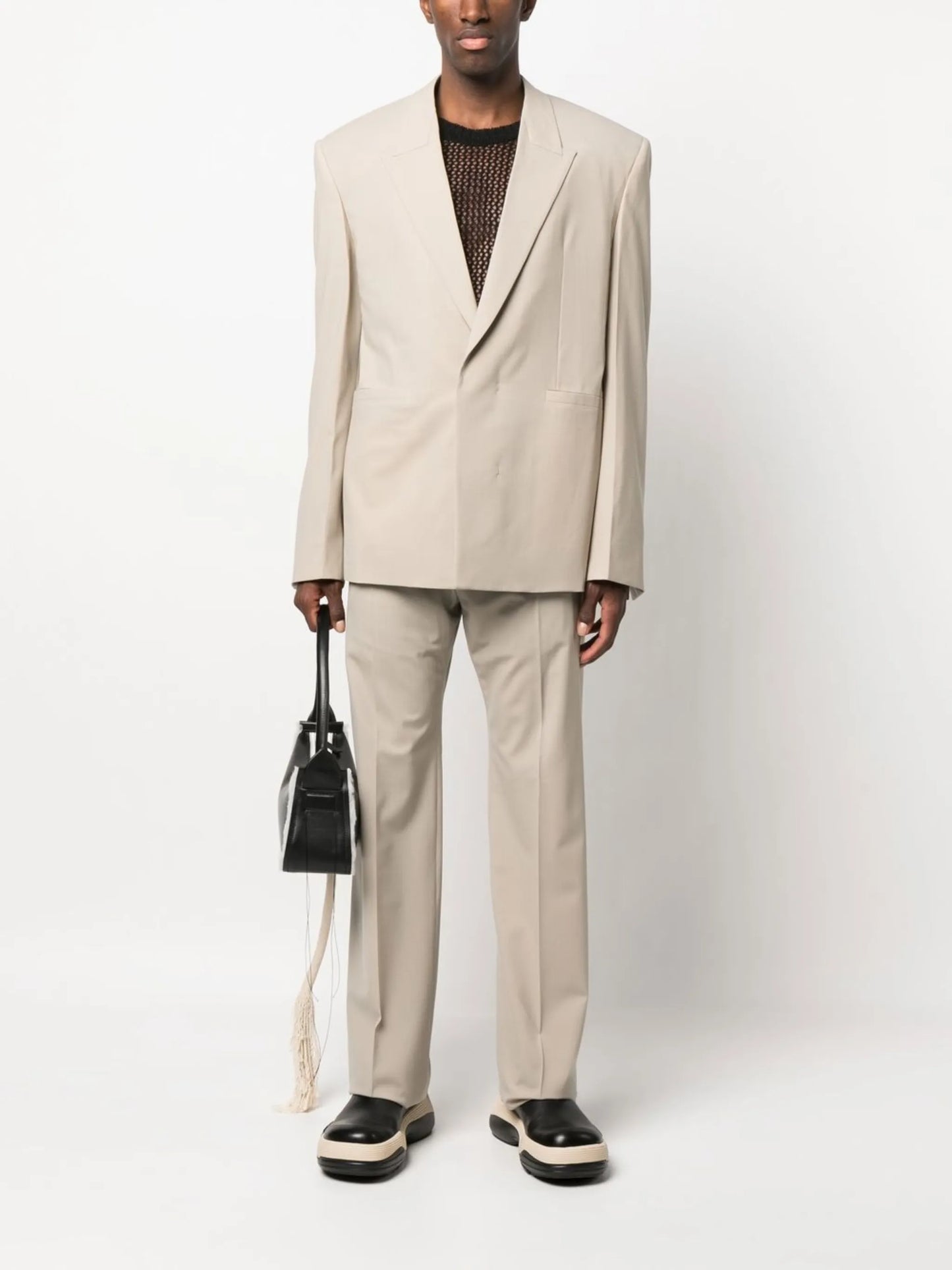 overlap lapel oversized jacket