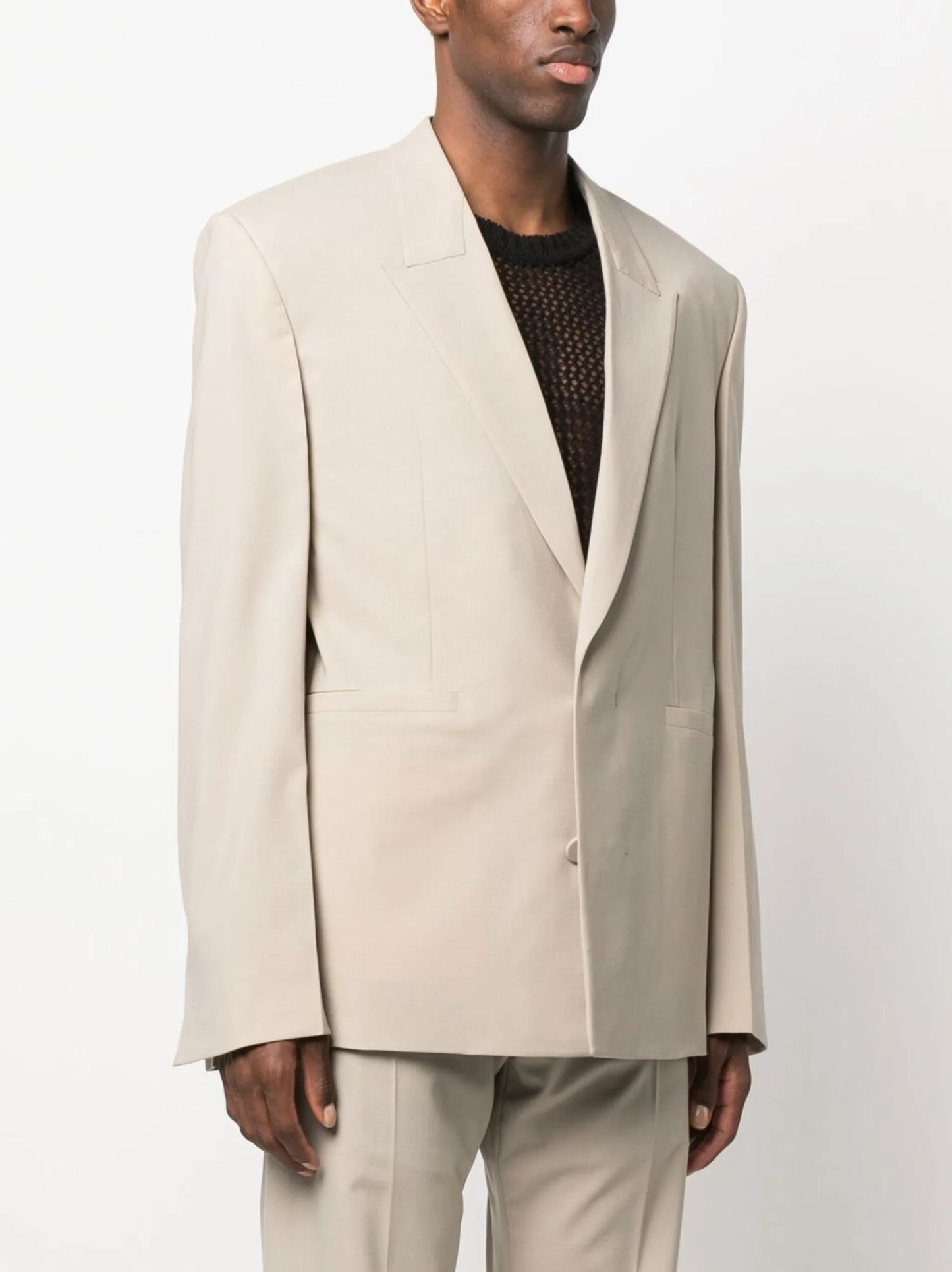 overlap lapel oversized jacket