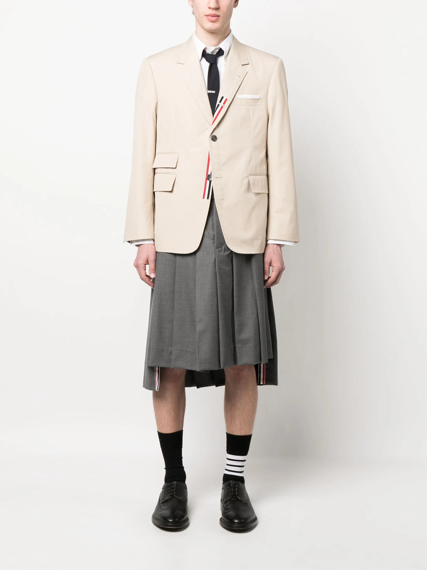 flap-pockets single-breasted jacket