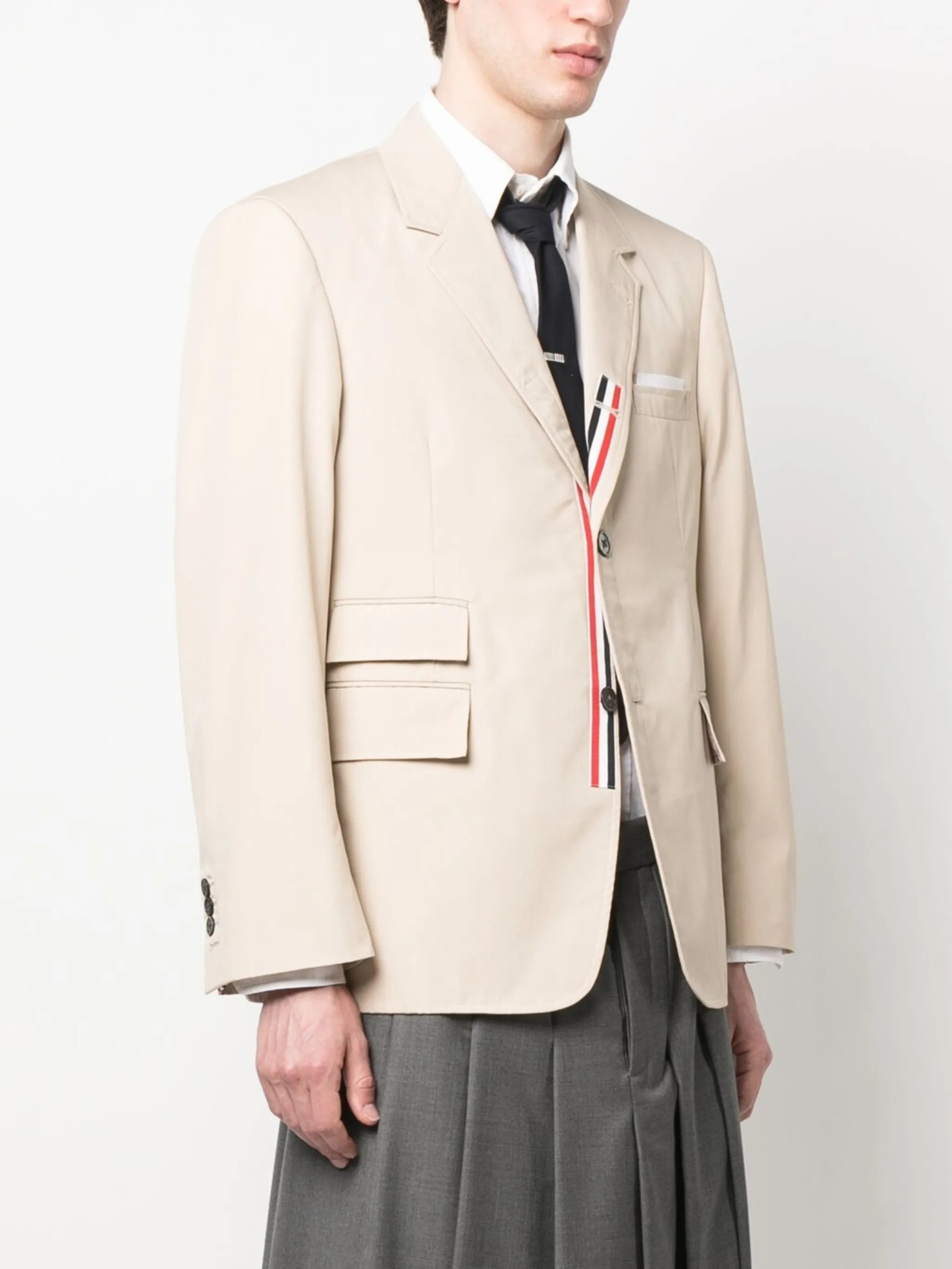 flap-pockets single-breasted jacket