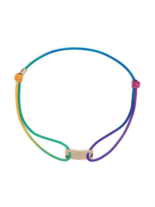 14kt yellow gold rainbow cord bracelet