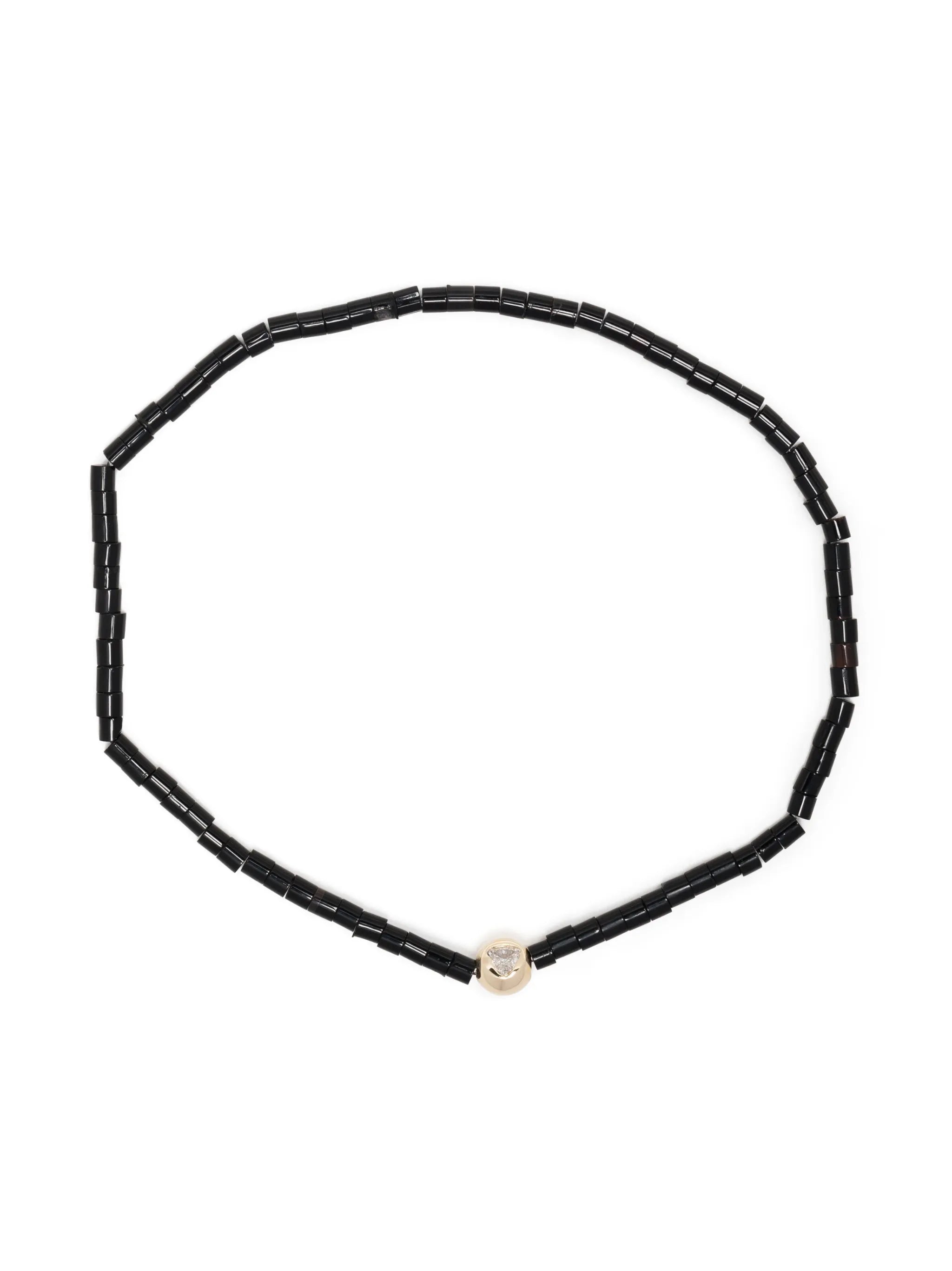 14kt yellow gold Medium Ball diamond beaded bracelet
