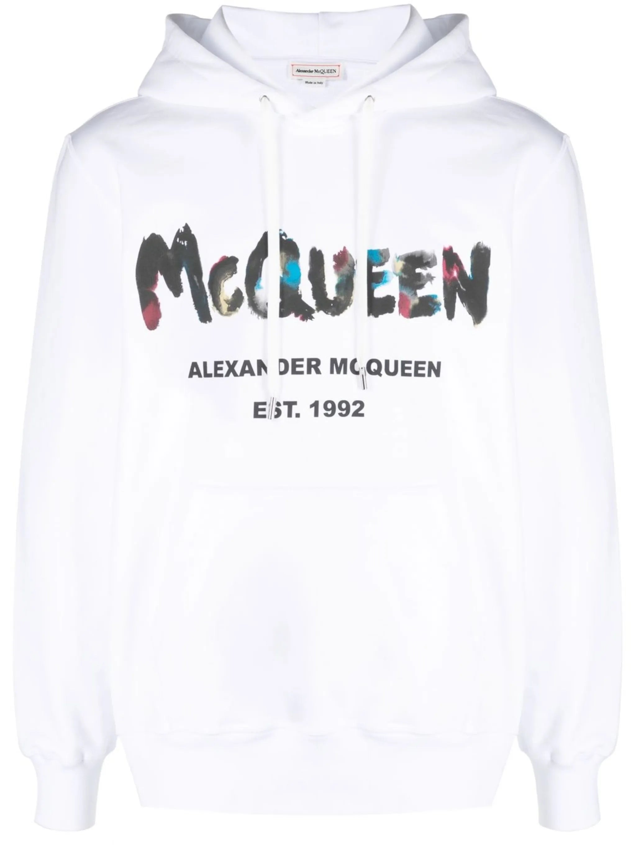 Graffiti-print cotton hoodie