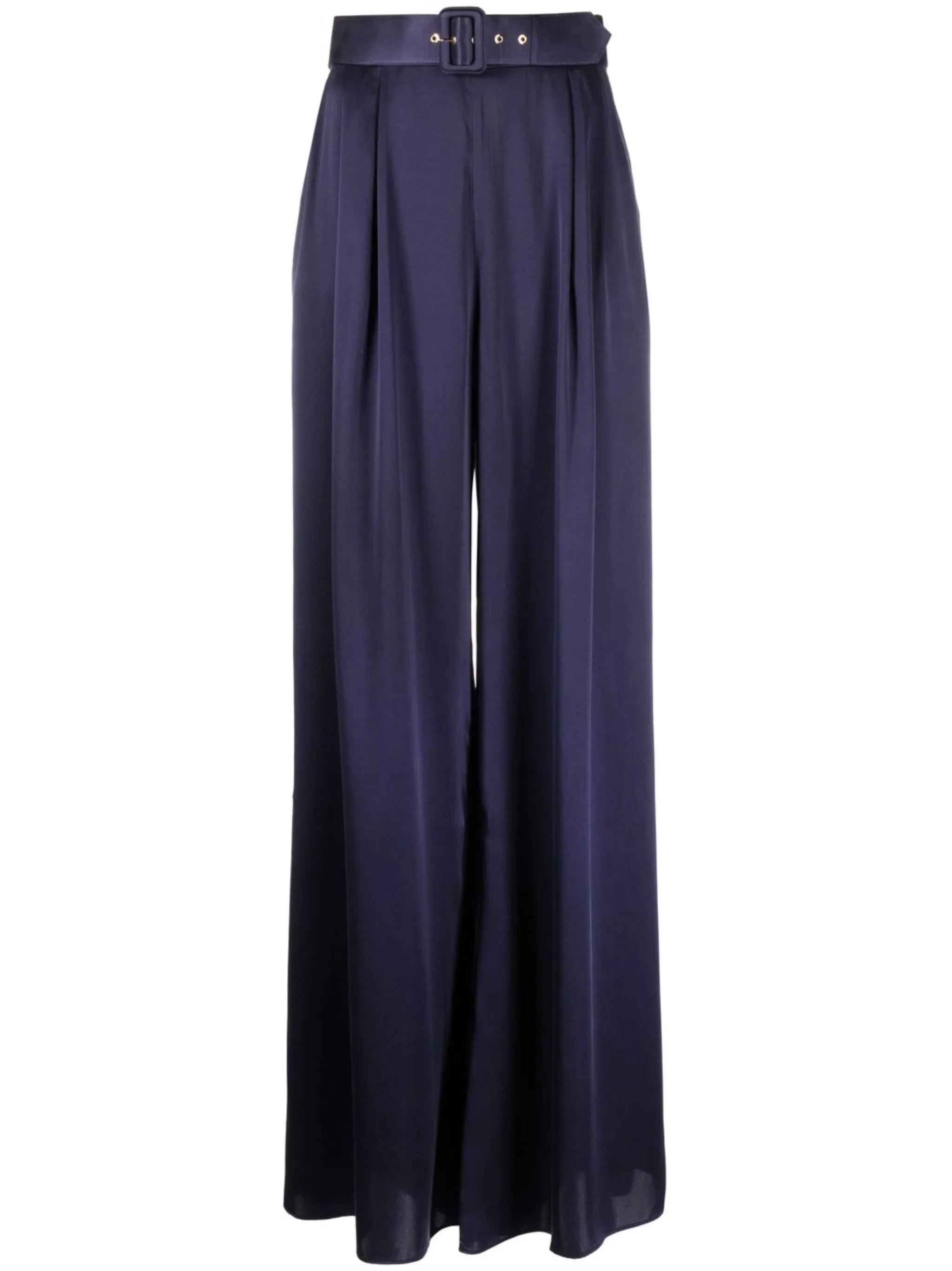 belted wide-leg trousers